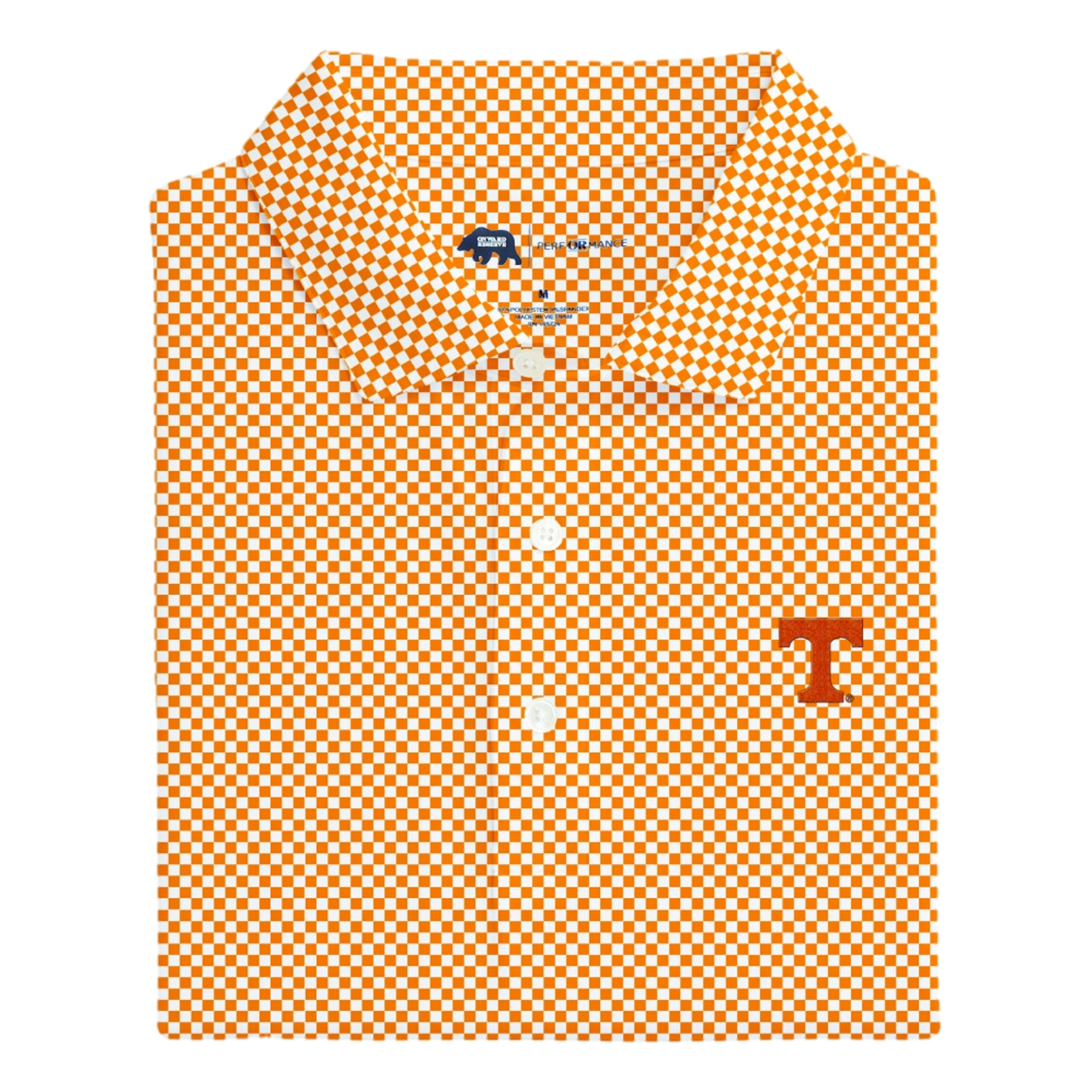 UT Power T Checkerboard Print Men's Short Sleeve Golf Polo Shirt