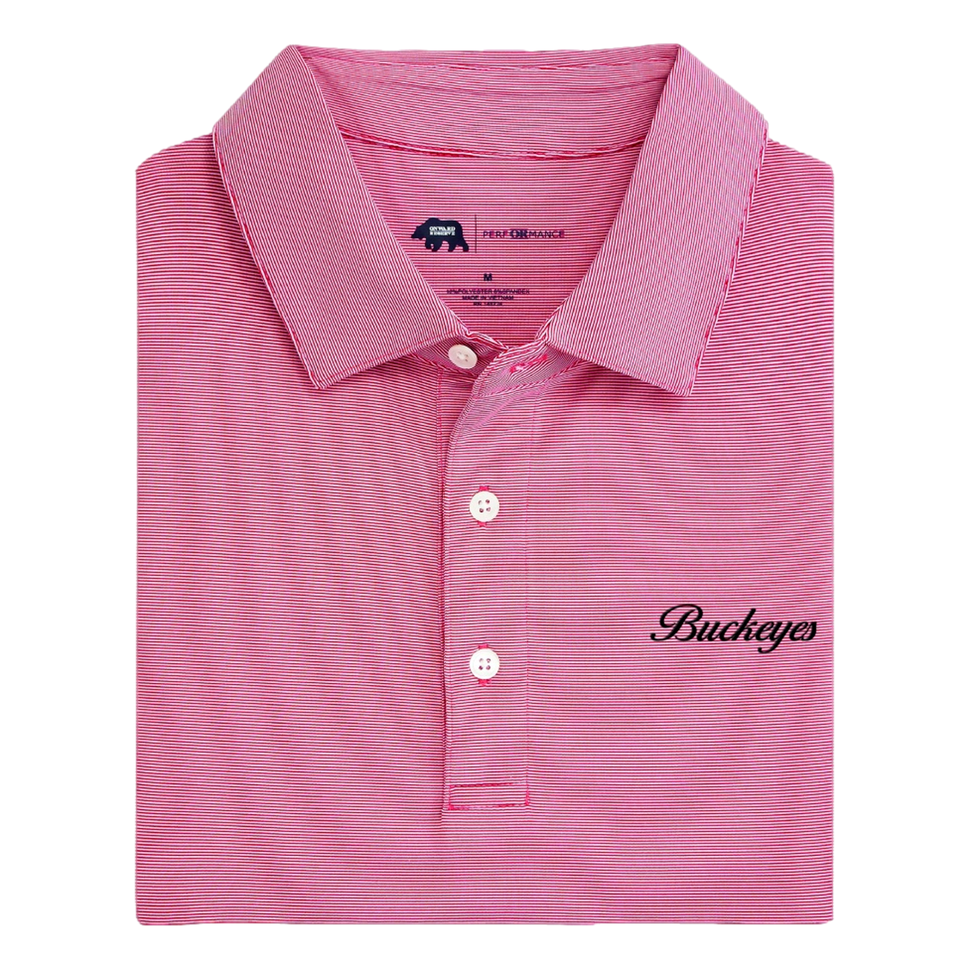 OSU Buckeyes Script Hairline Stripe Men's Golf Polo Shirt
