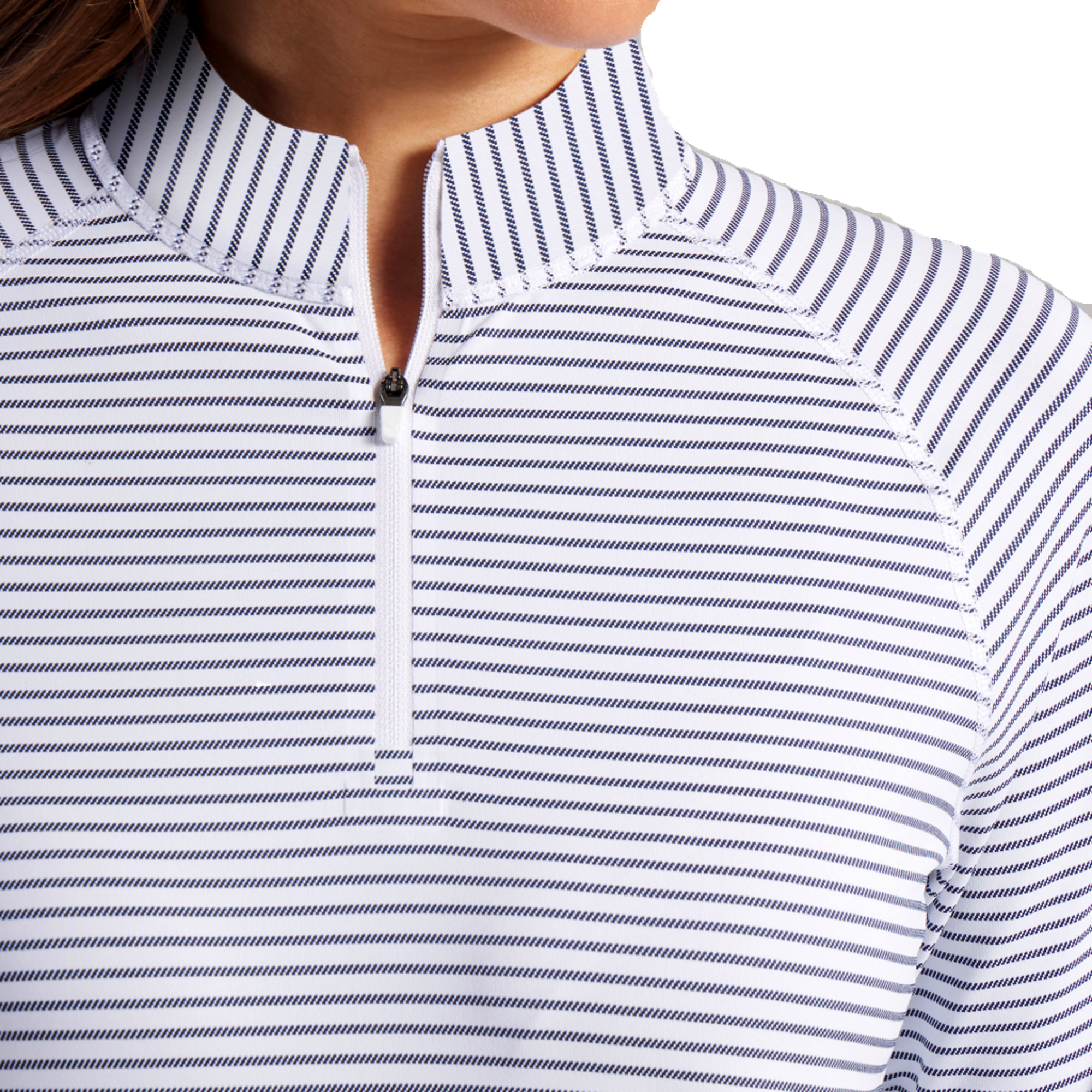 Stripe UV Sun Protection Women's Golf Quarter Zip
