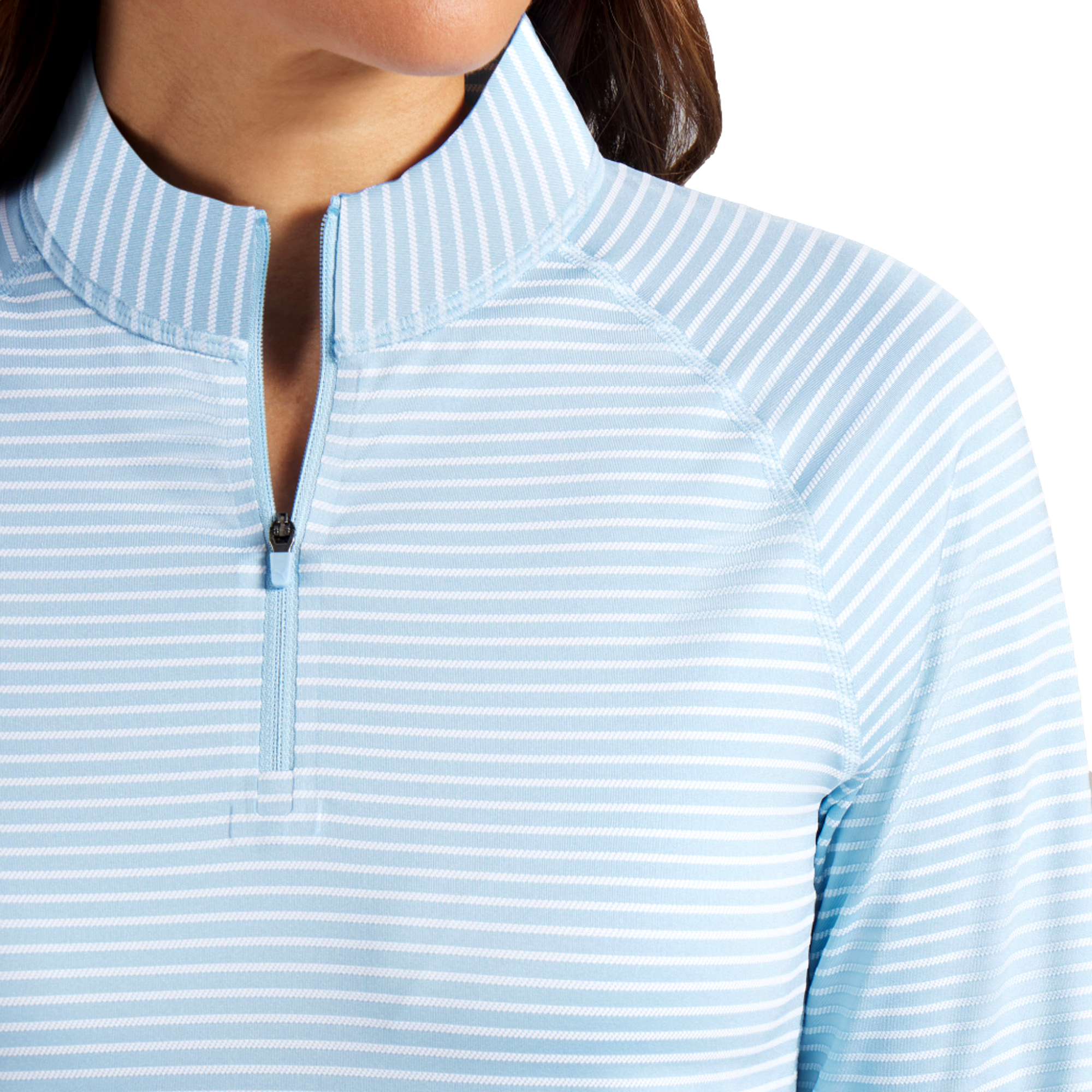 Stripe UV Sun Protection Women's Golf Quarter Zip