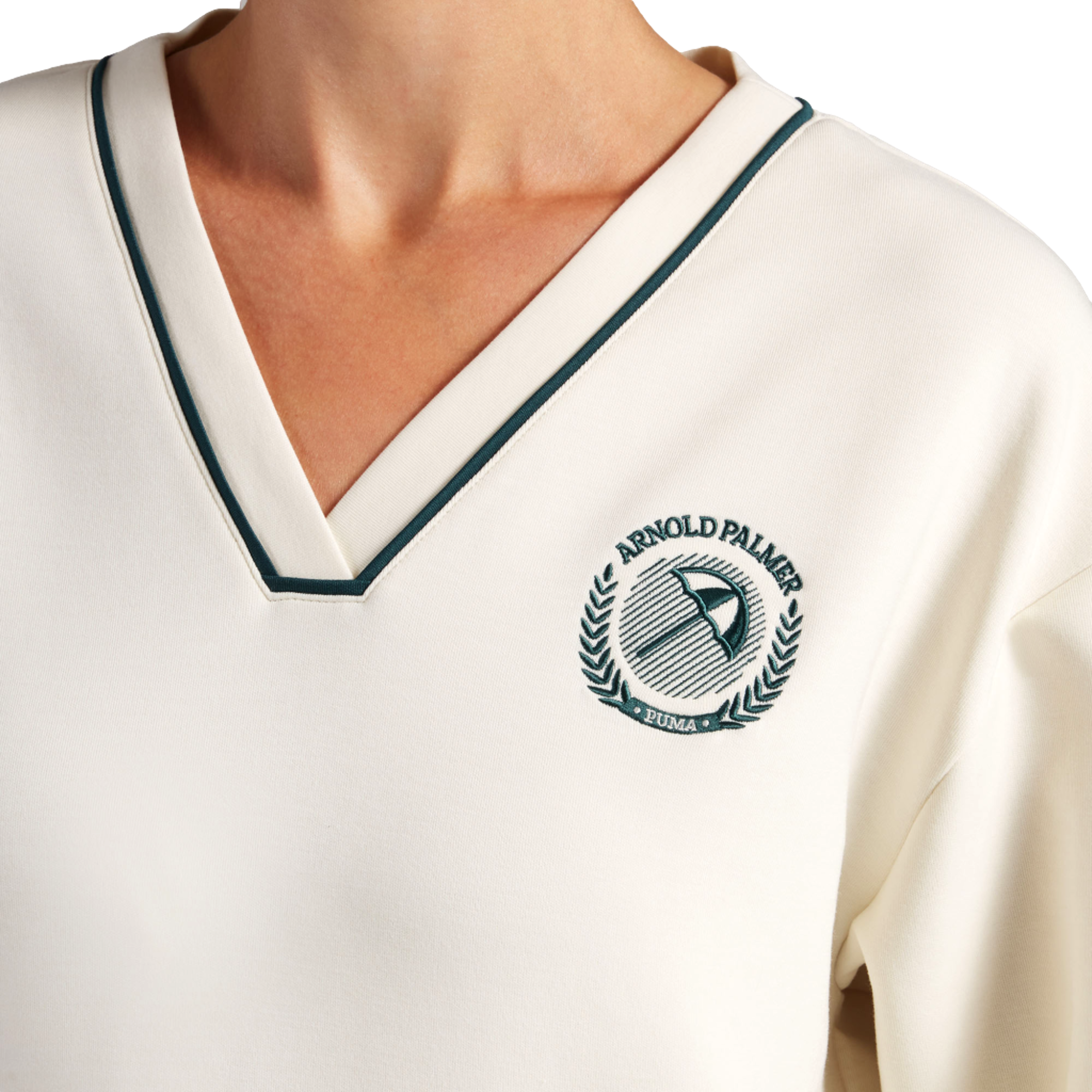 PUMA X AP Cloudspun Fleece V Neck Women's Golf Sweater