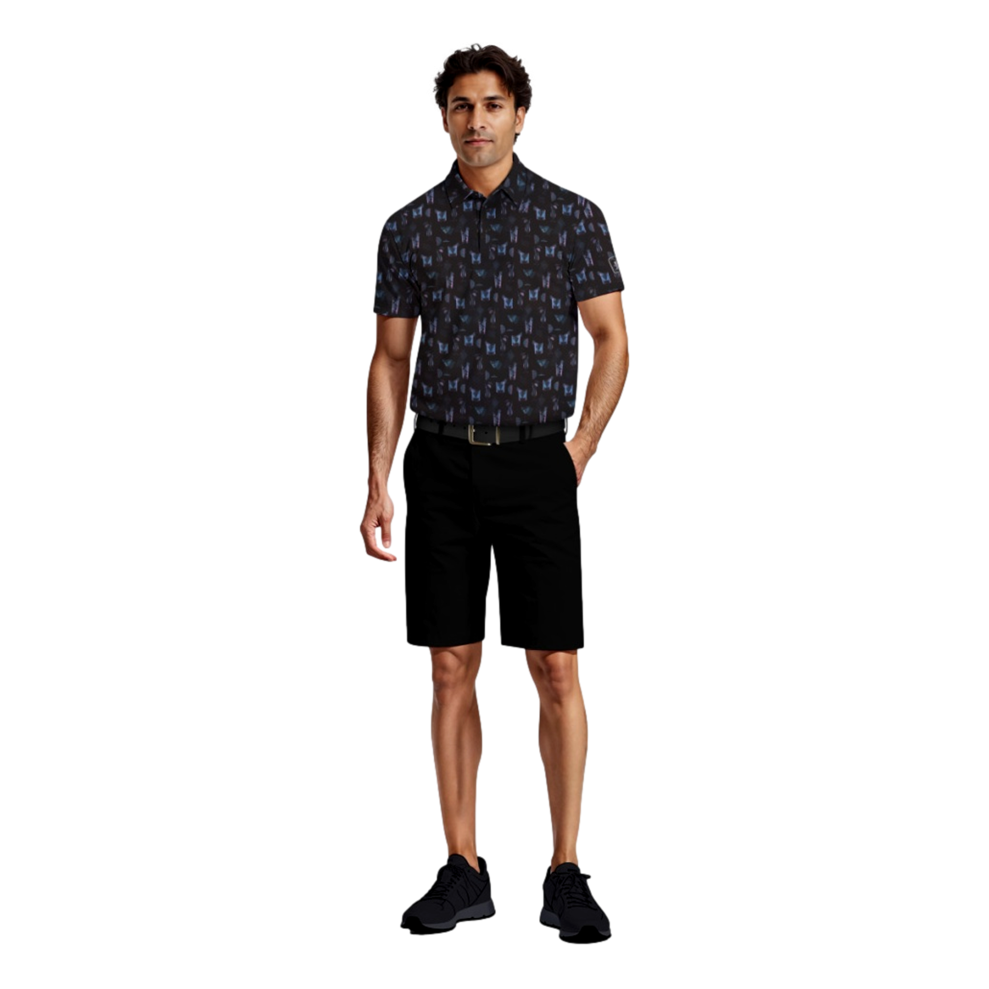 Layered Cocktail Printed Men's Short Sleeve Golf Polo Shirt