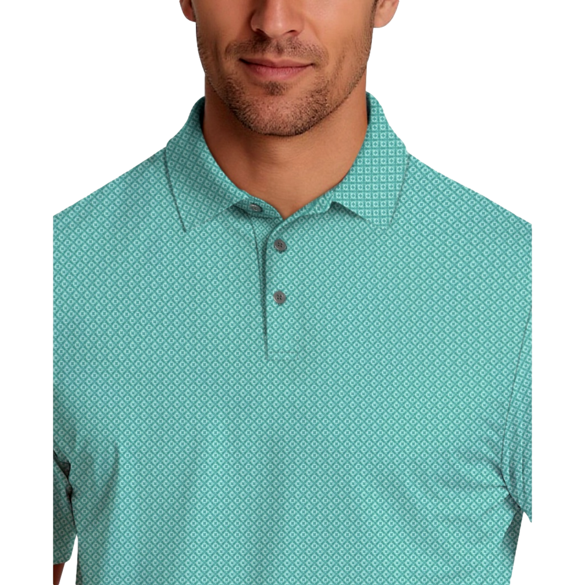 Essential Geo Printed Men's Short Sleeve Golf Polo Shirt