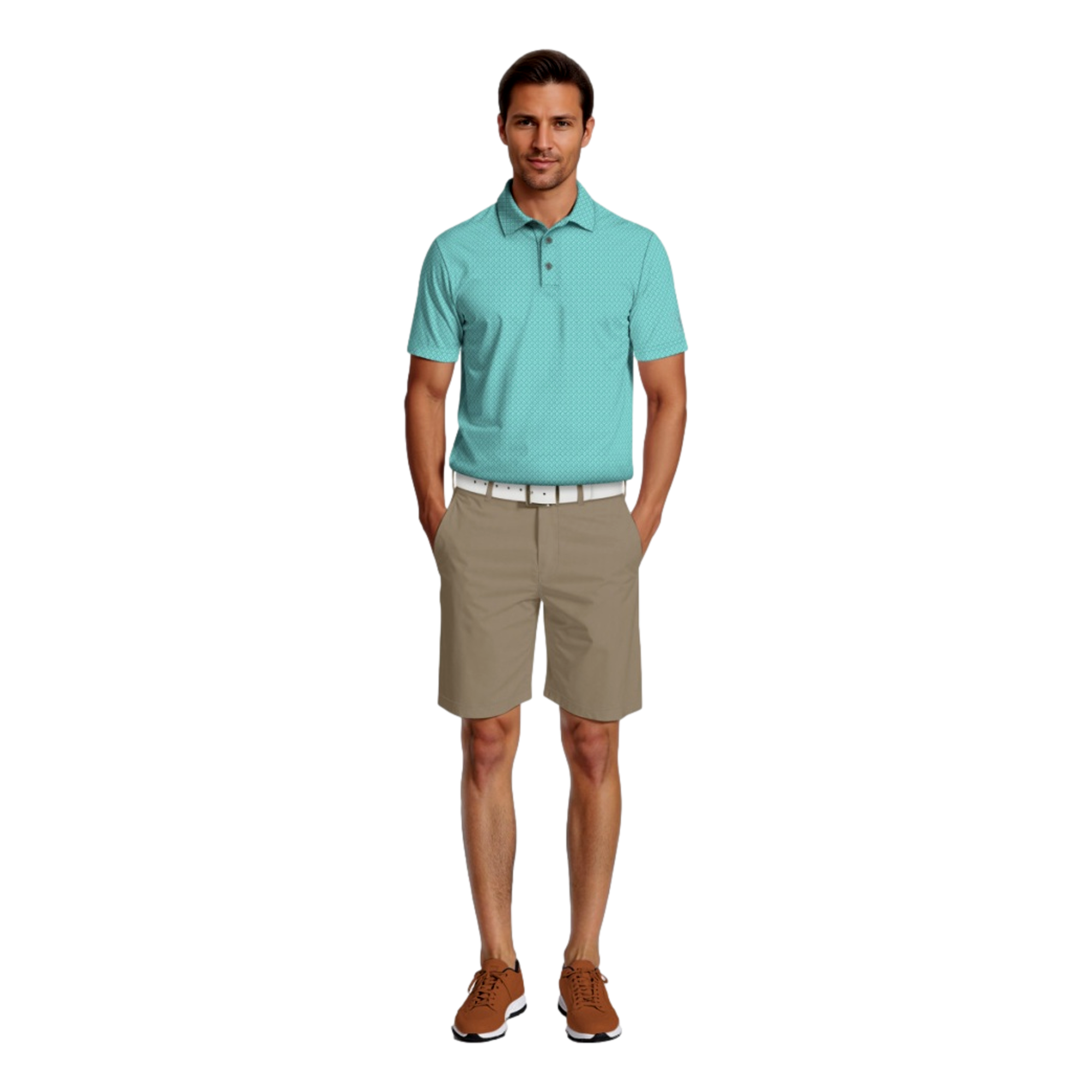 Essential Geo Printed Men's Short Sleeve Golf Polo Shirt