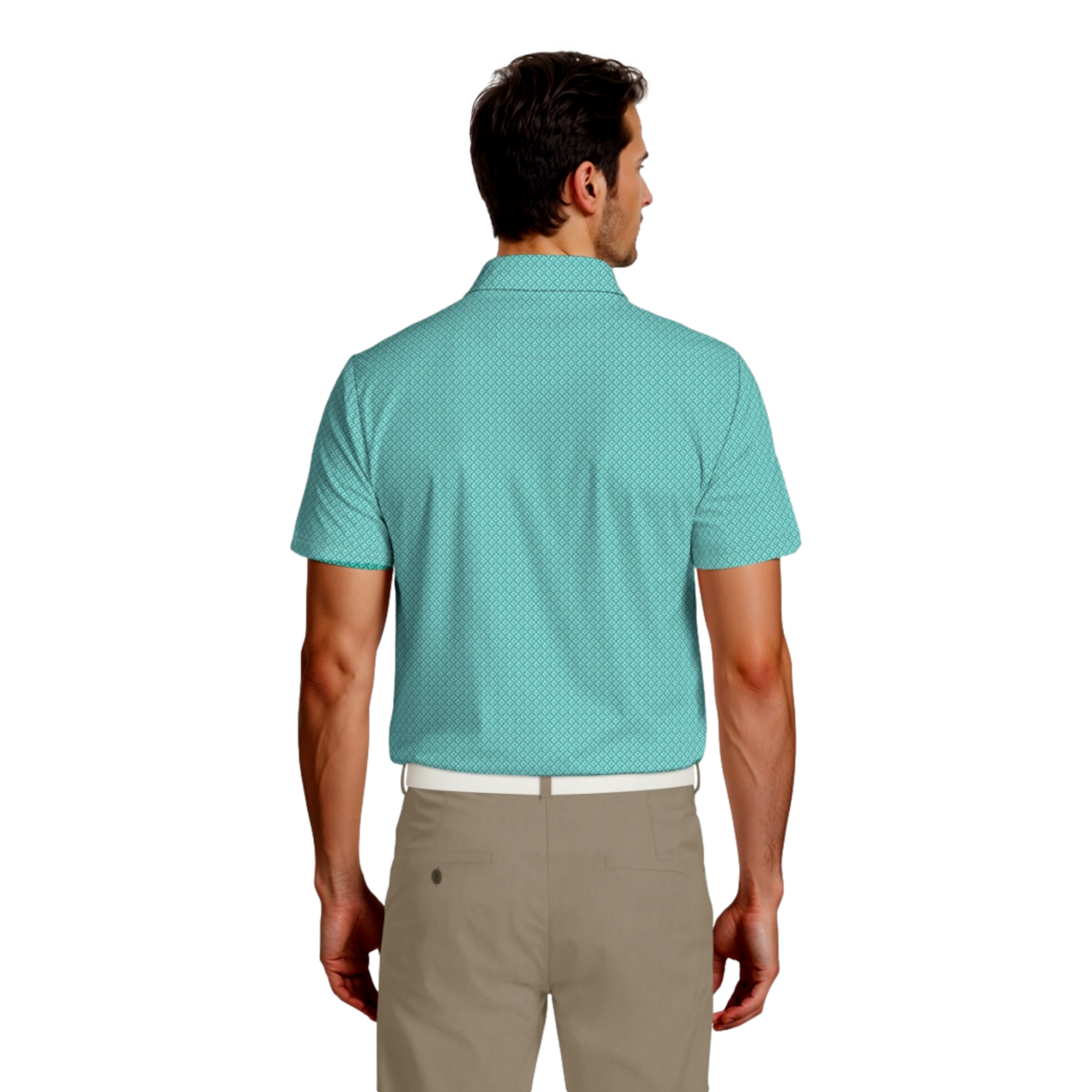 Essential Geo Printed Men's Short Sleeve Golf Polo Shirt
