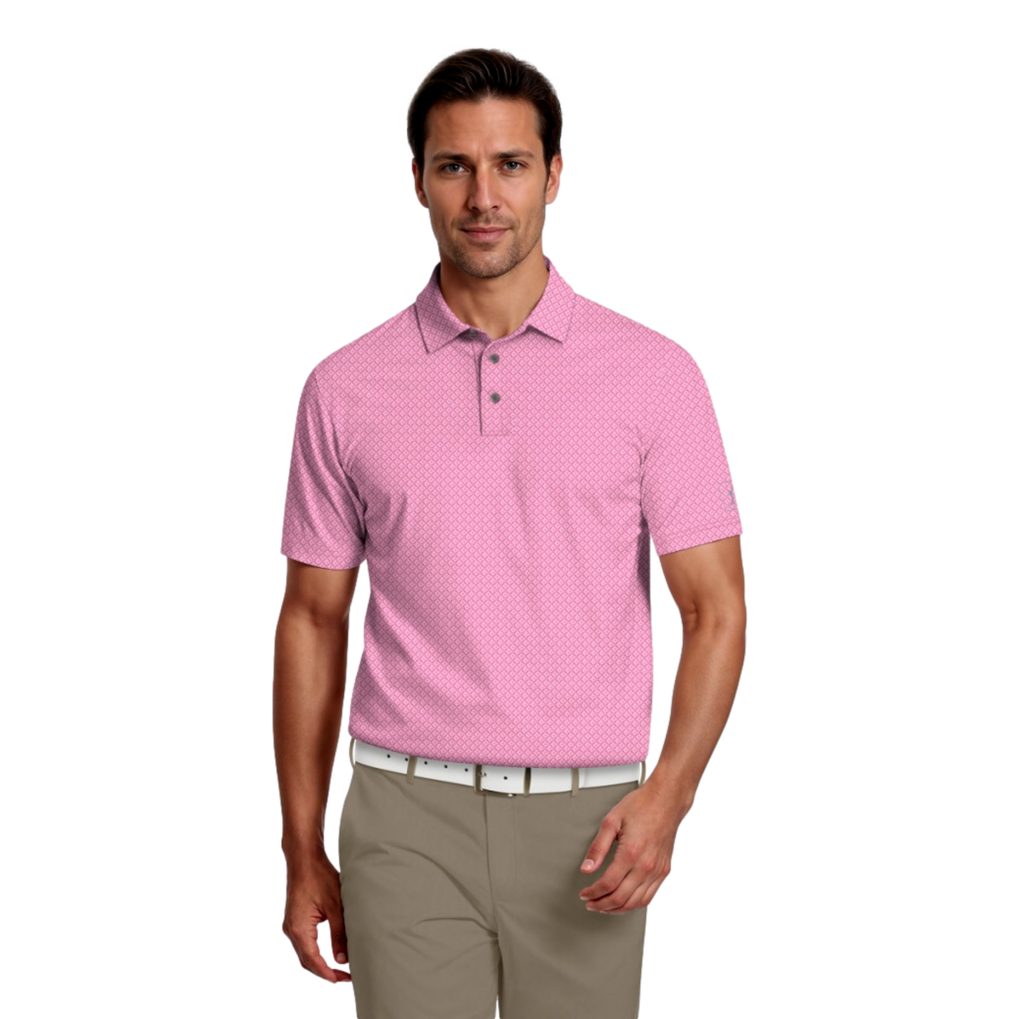Essential Geo Printed Men's Short Sleeve Golf Polo Shirt