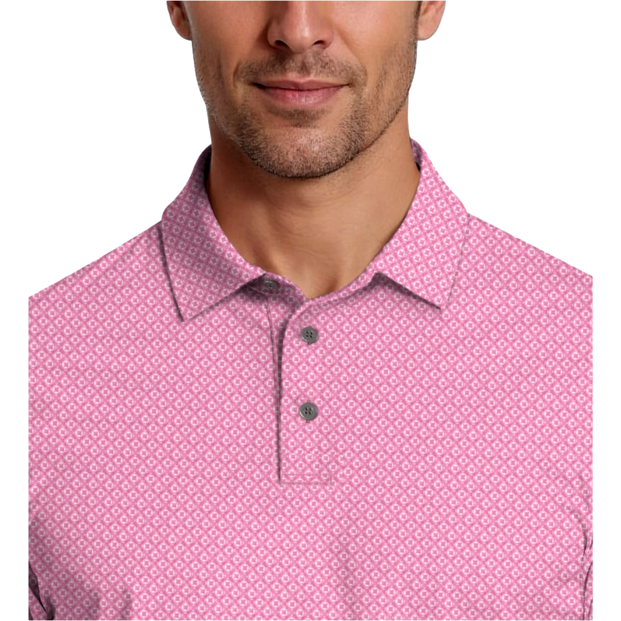 Essential Geo Printed Men's Short Sleeve Golf Polo Shirt