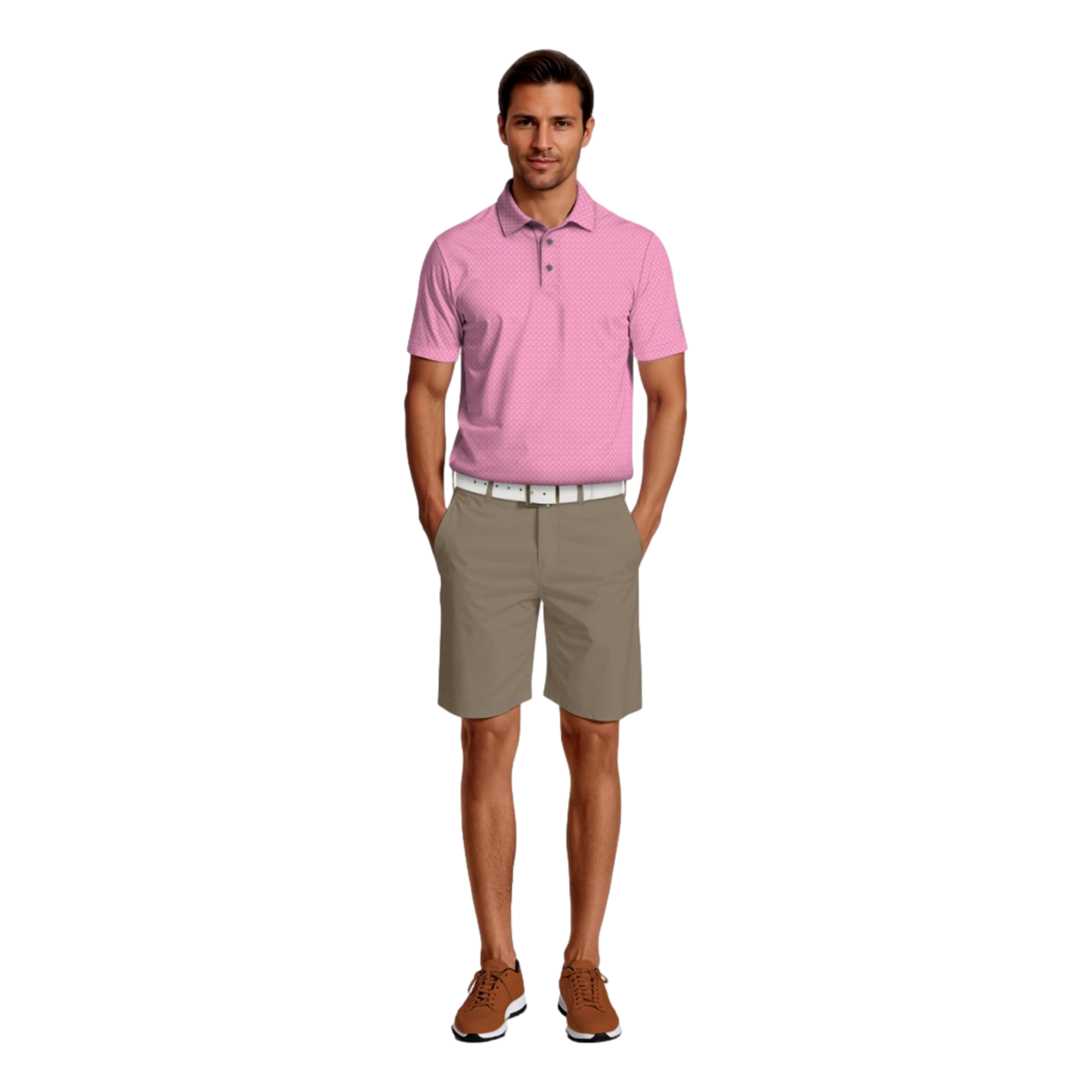 Essential Geo Printed Men's Short Sleeve Golf Polo Shirt