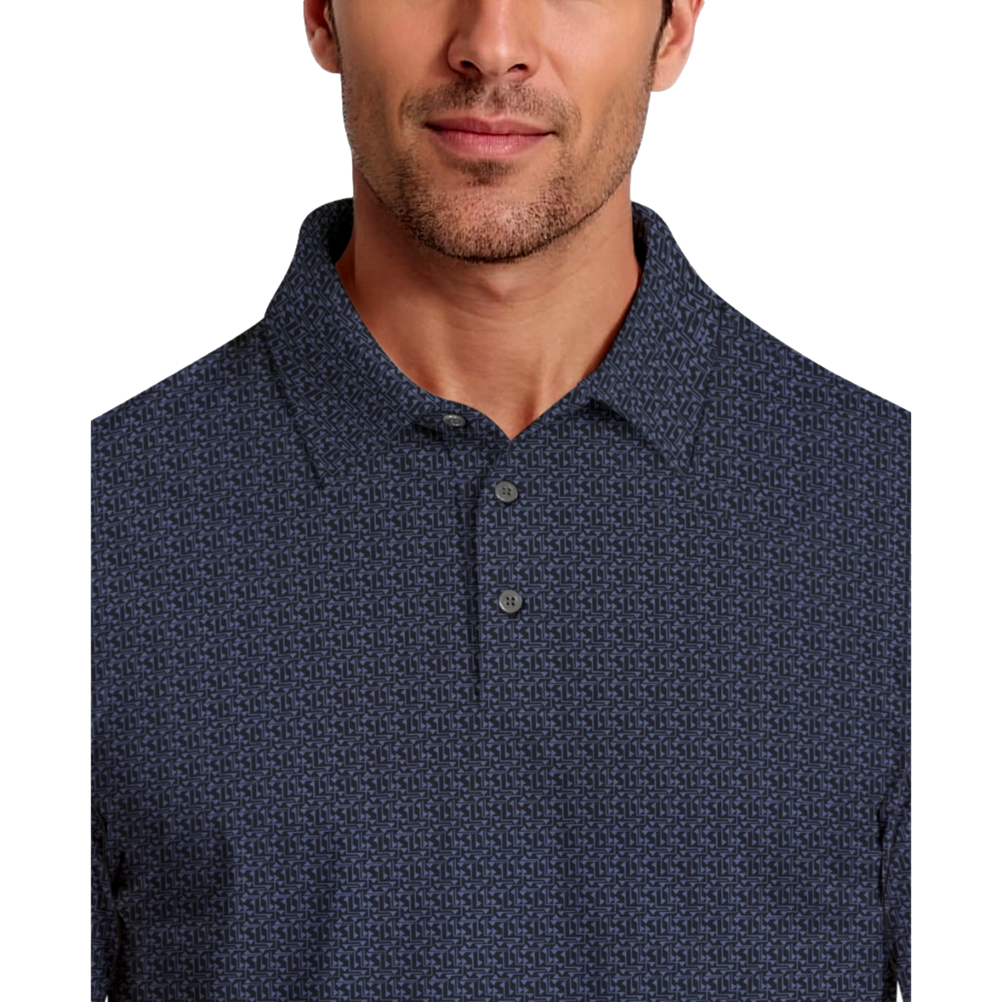 Golf Flag Geo Print Men's Short Sleeve Golf Polo Shirt