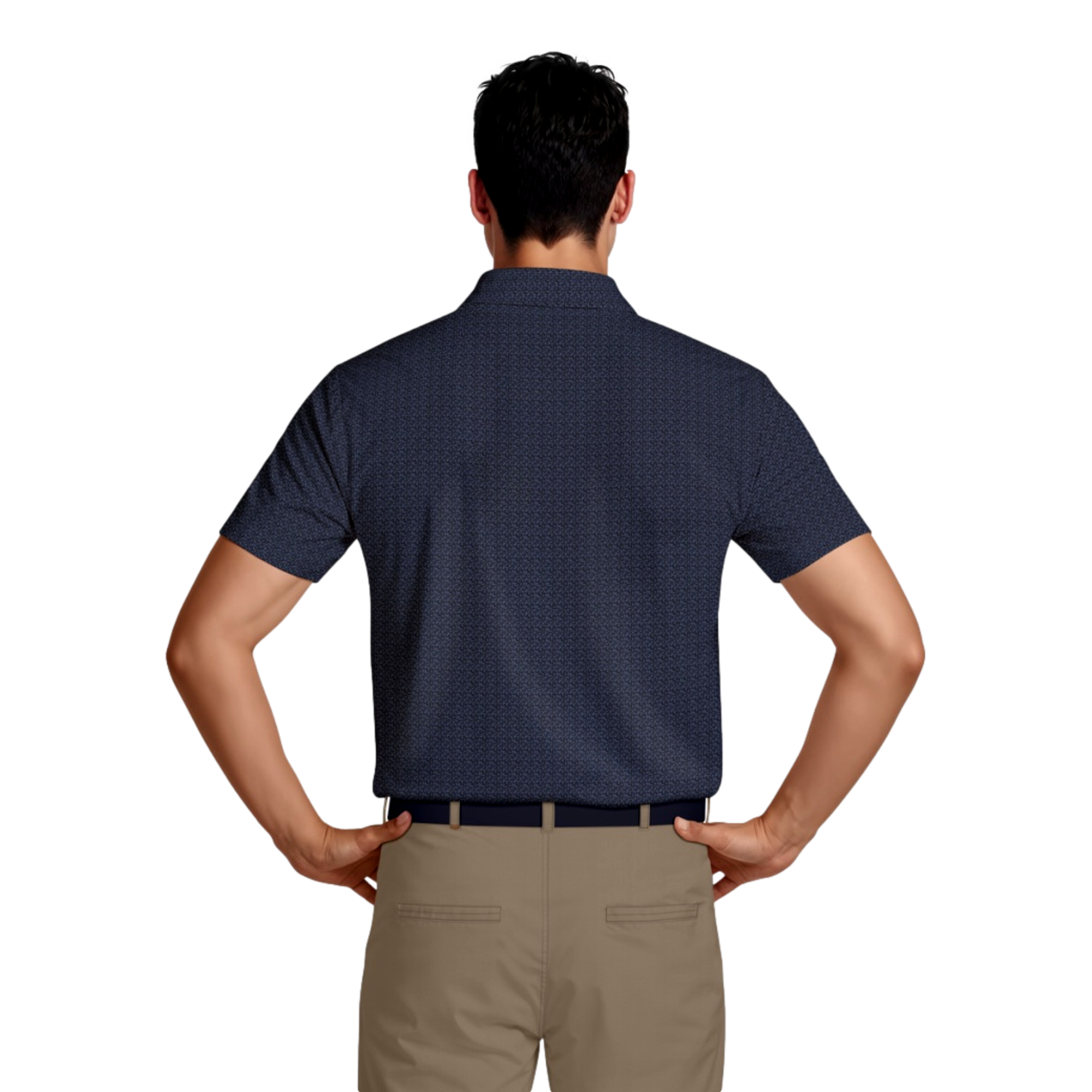 Golf Flag Geo Print Men's Short Sleeve Golf Polo Shirt