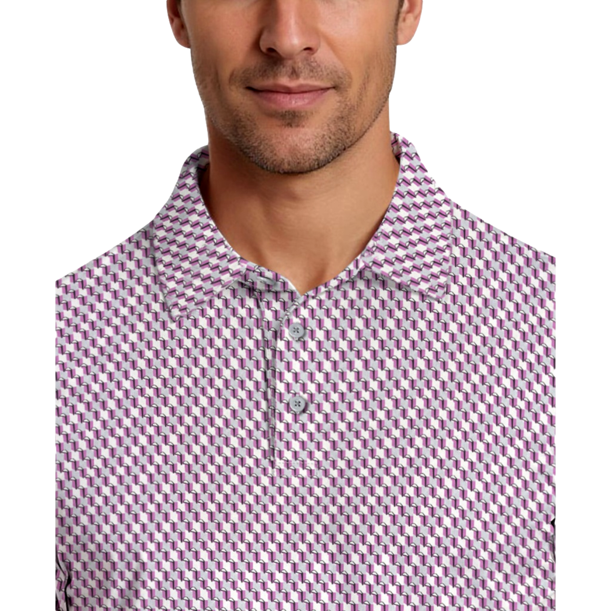 Novelty Twill Printed Men's Short Sleeve Golf Polo Shirt