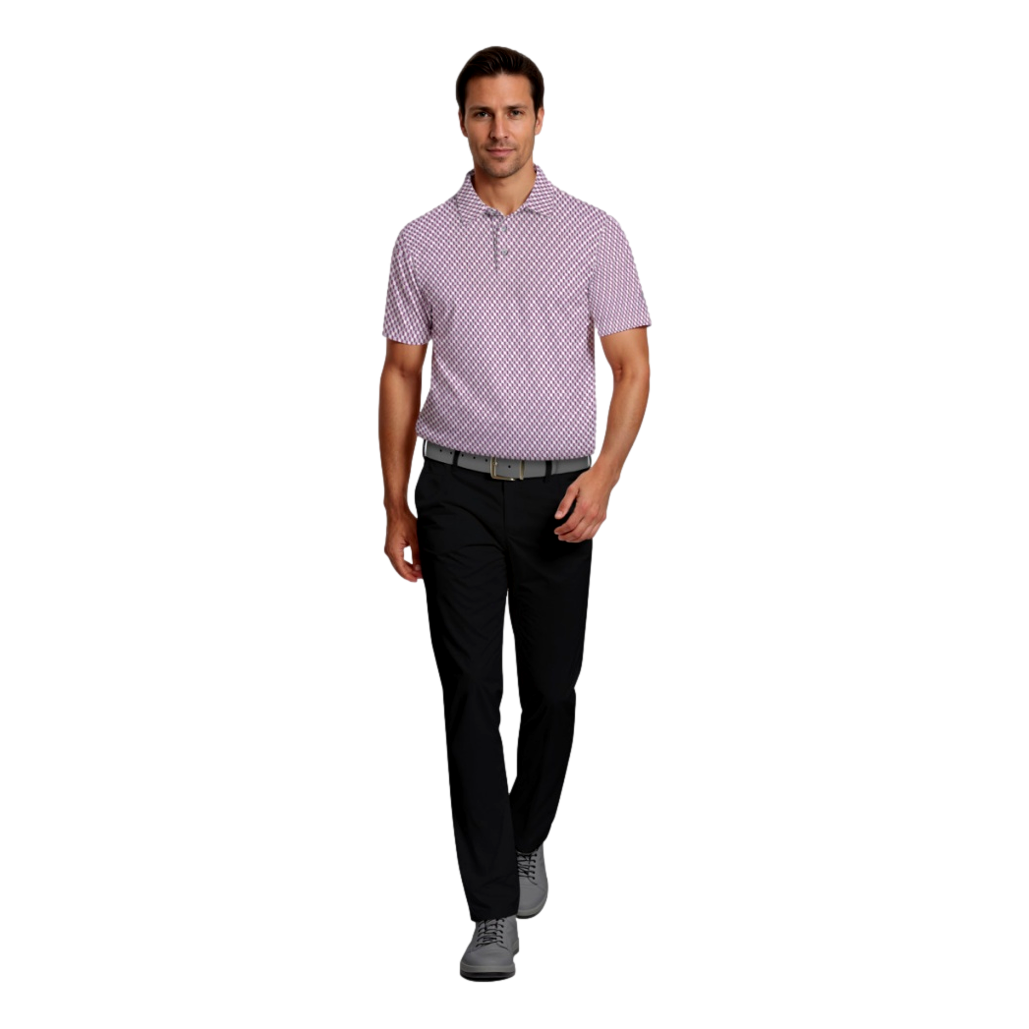 Novelty Twill Printed Men's Short Sleeve Golf Polo Shirt