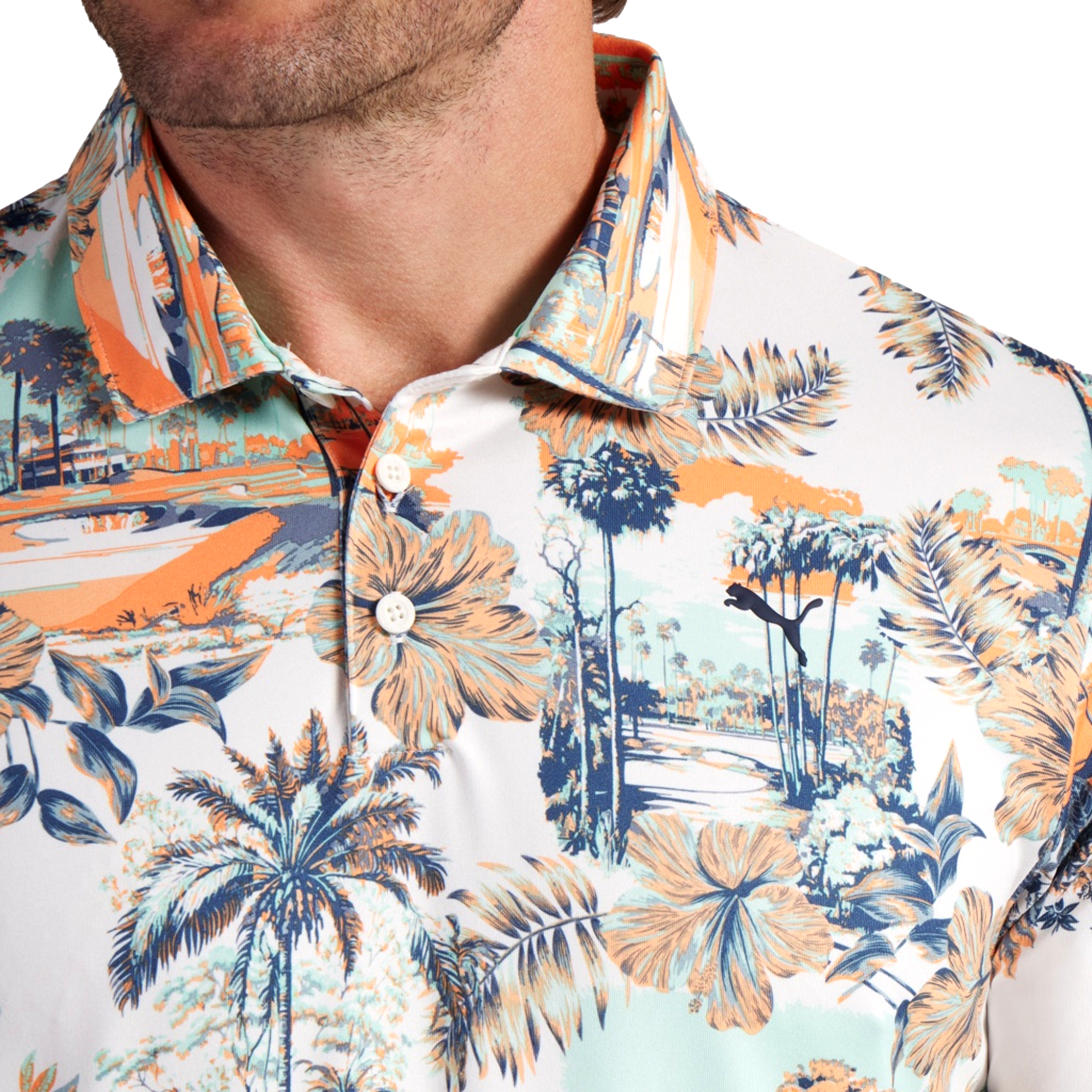 Cloudspun Palm Men's Short Sleeve Golf Polo Shirt