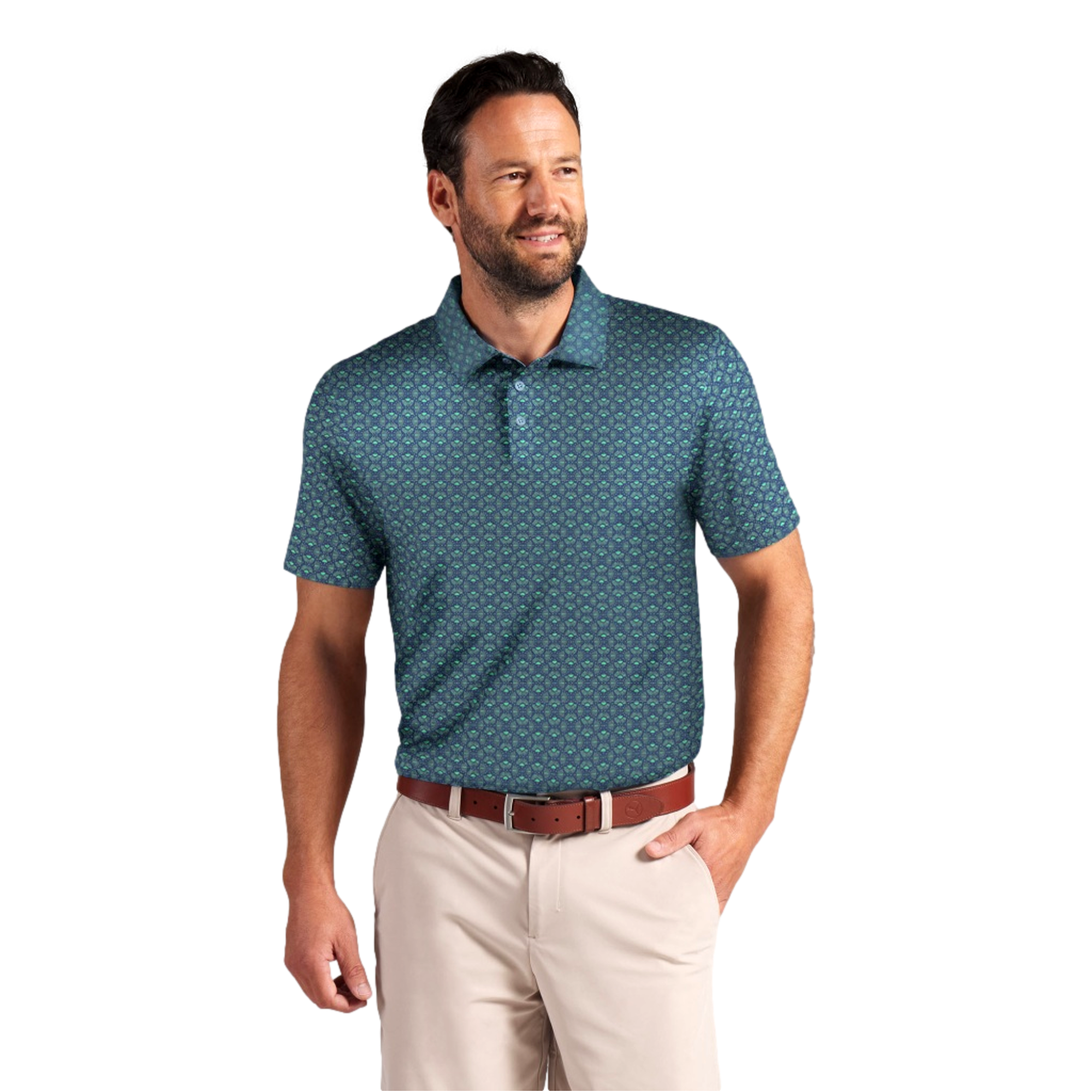 MATTR Scallop Men's Short Sleeve Golf Polo Shirt