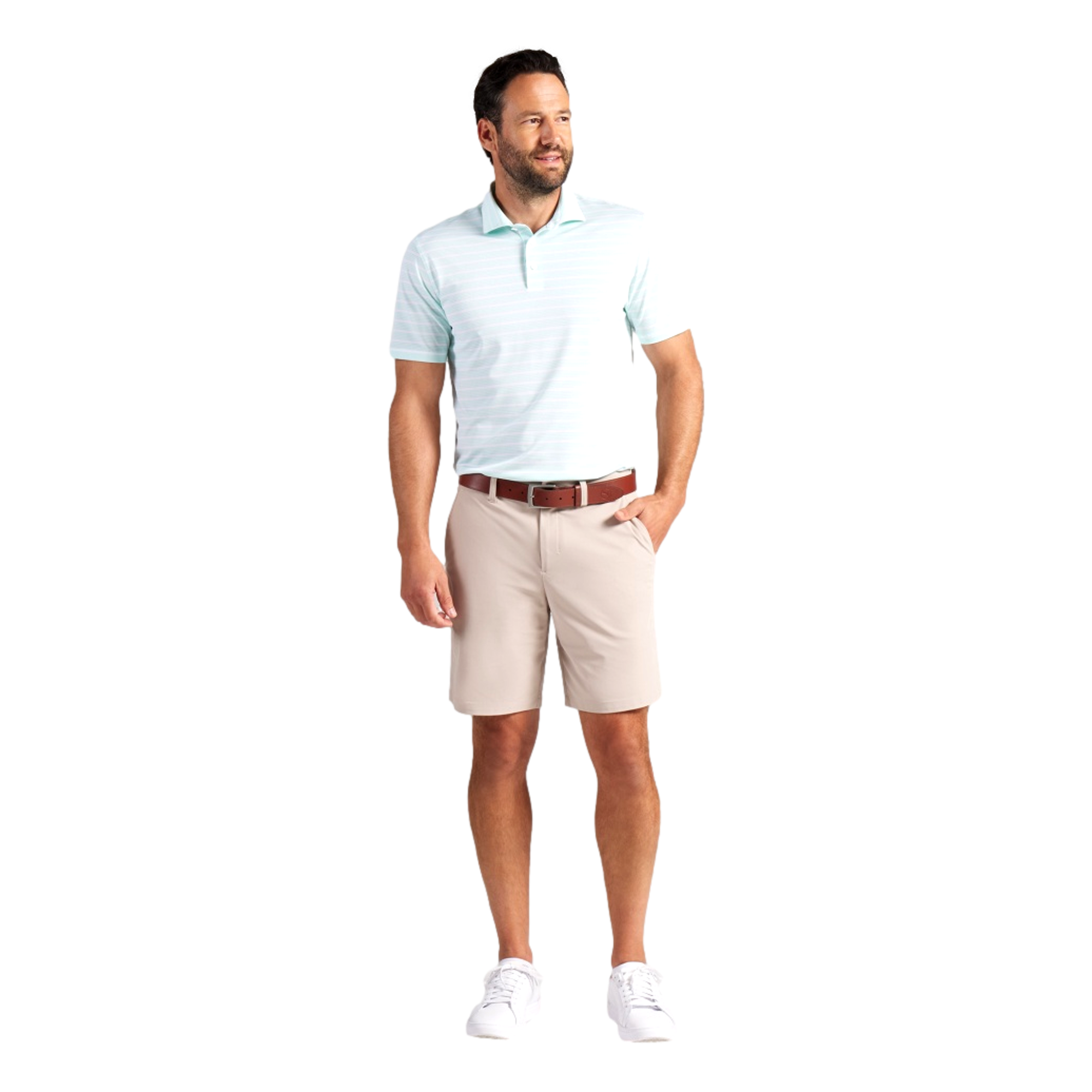 Clubhouse Stripe Men's Short Sleeve Golf Polo Shirt