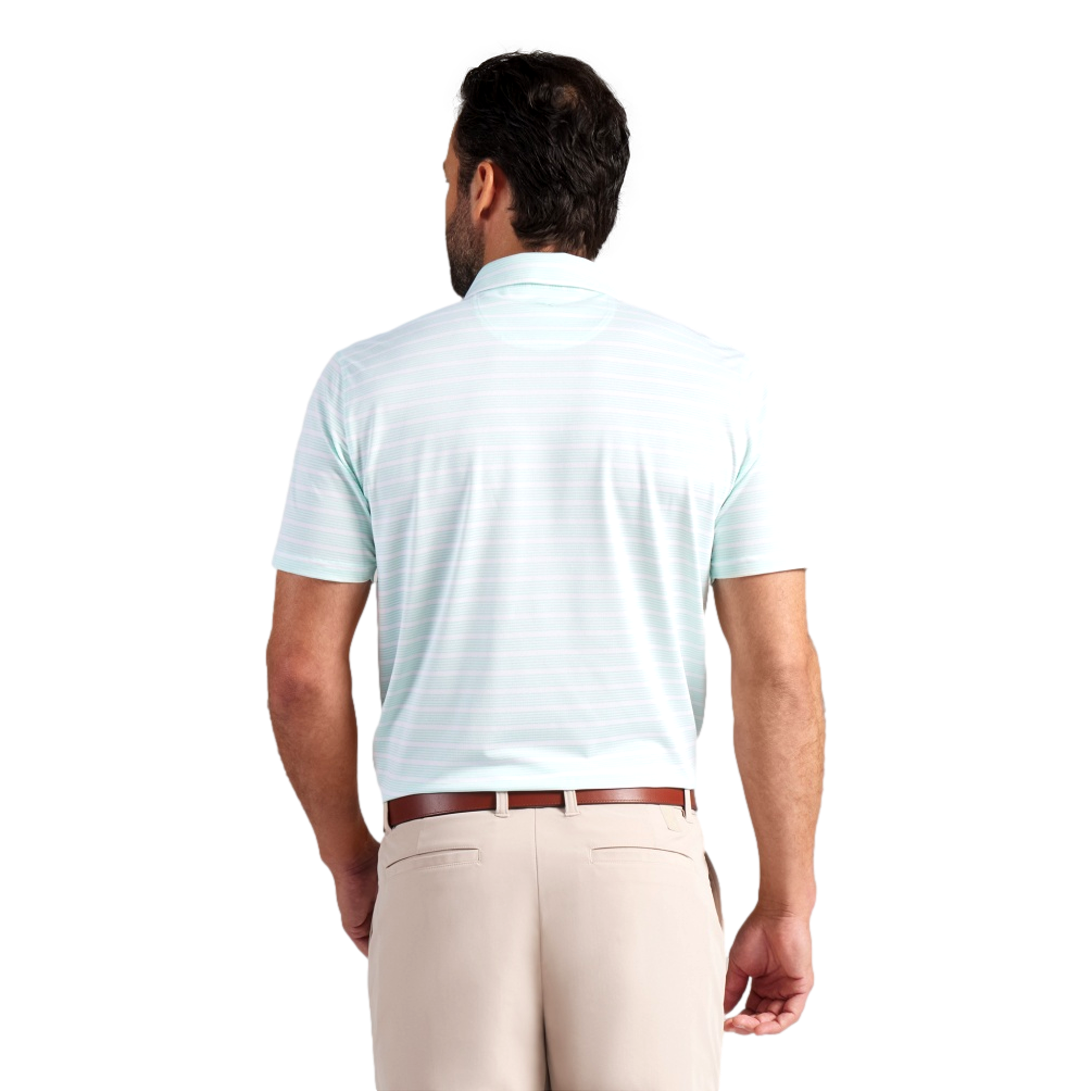 Clubhouse Stripe Men's Short Sleeve Golf Polo Shirt