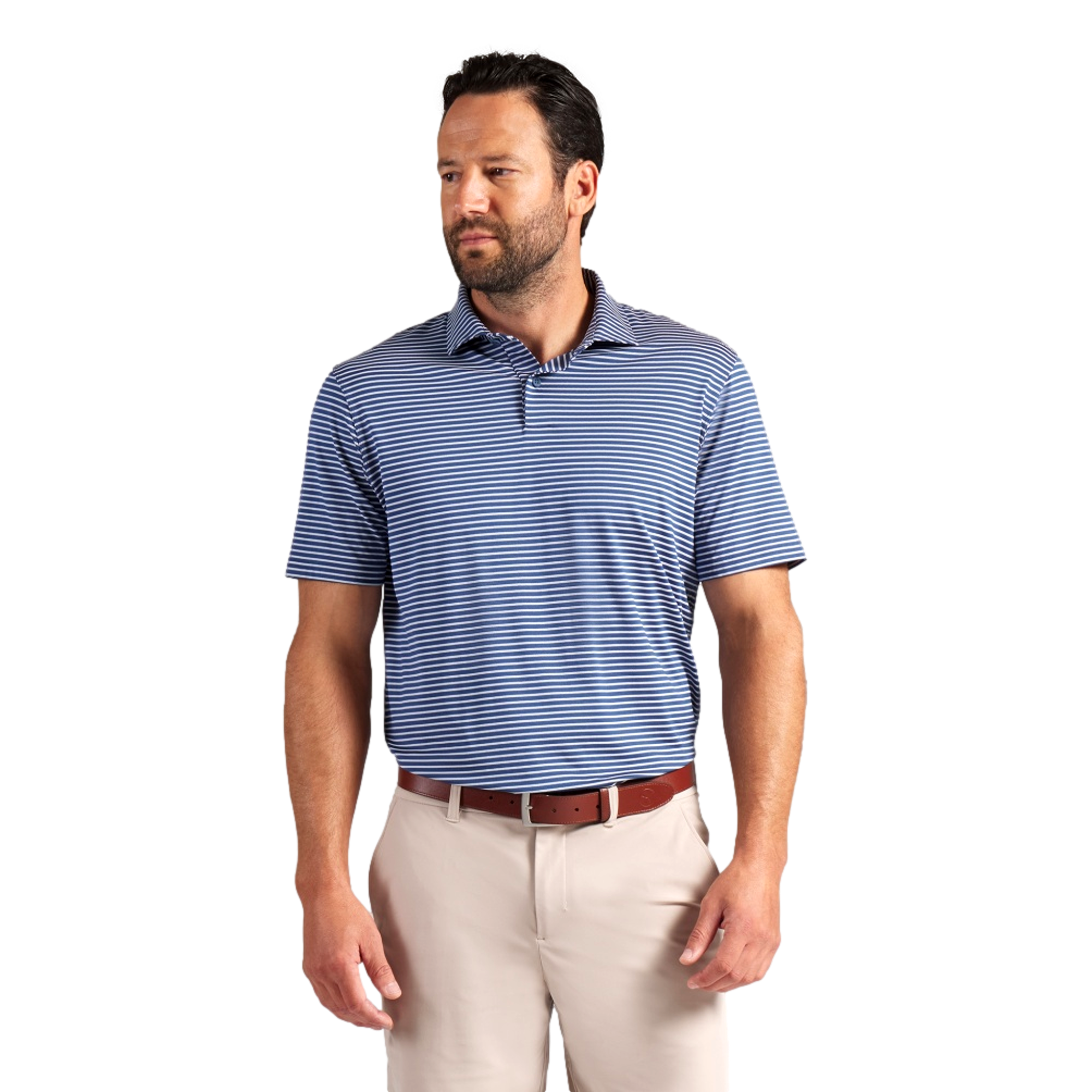MATTR Brrr Stripe Men's Short Sleeve Golf Polo Shirt