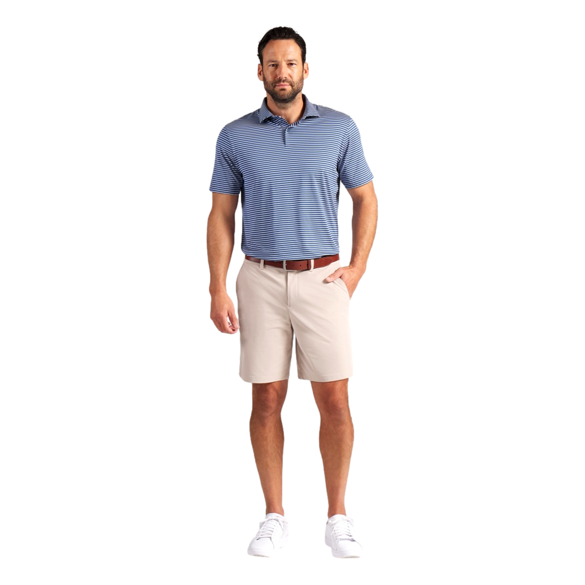 MATTR Brrr Stripe Men's Short Sleeve Golf Polo Shirt