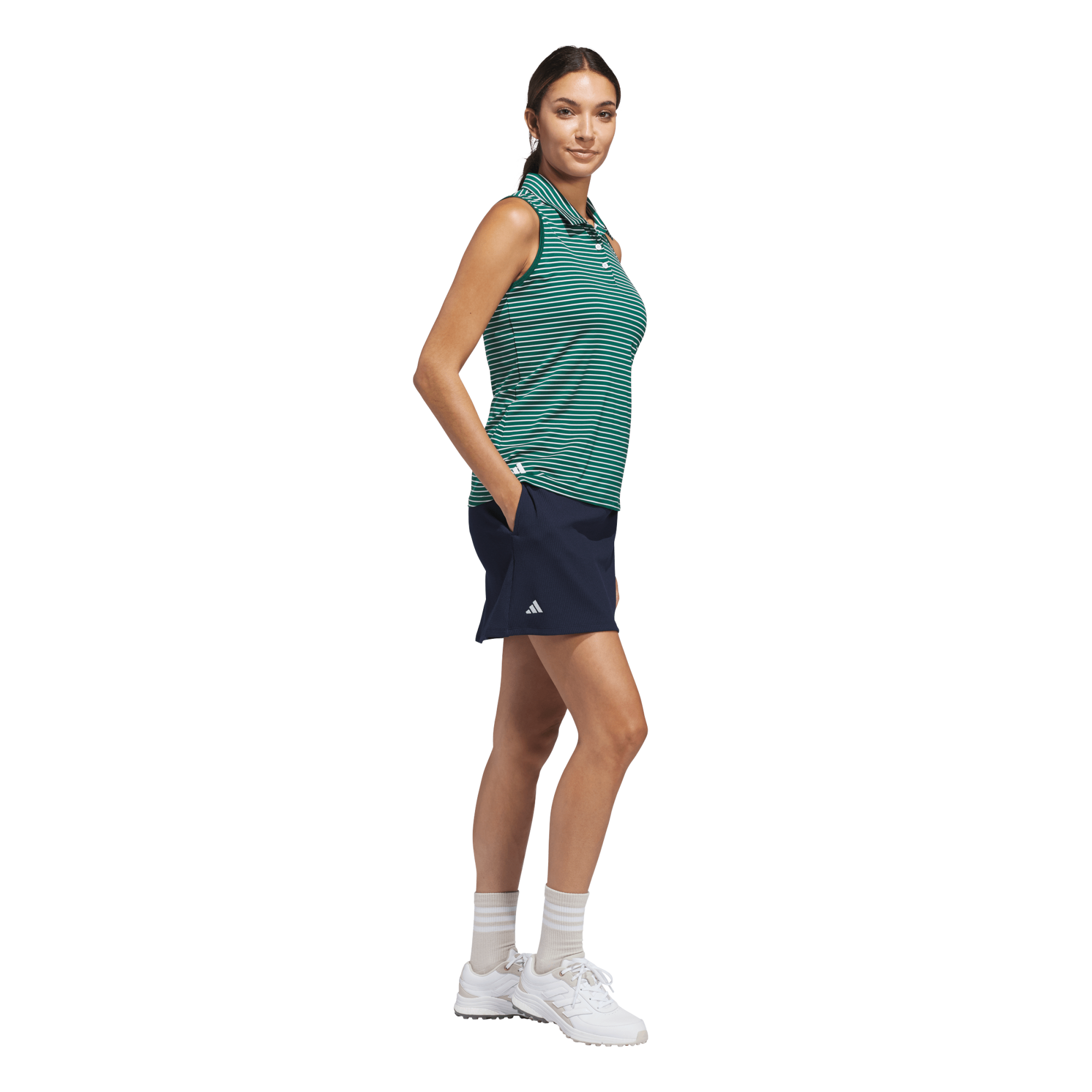 Perfomance Stripe Women's Sleeveless Golf Polo Shirt