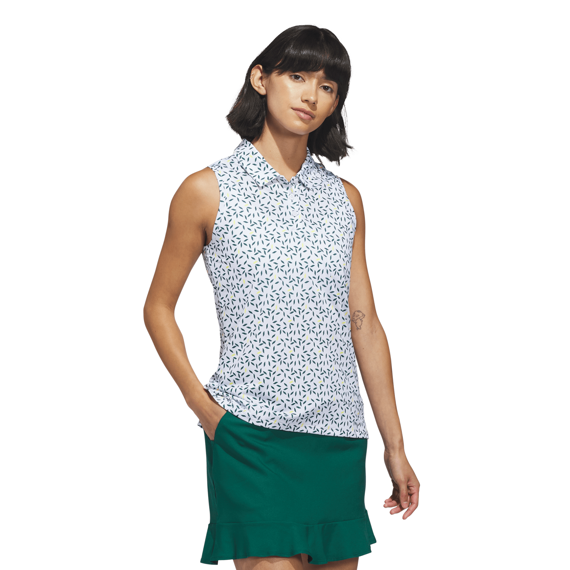 adidas Ultimate365 Printed Ottoman Women's Sleeveless Golf Polo Shirt