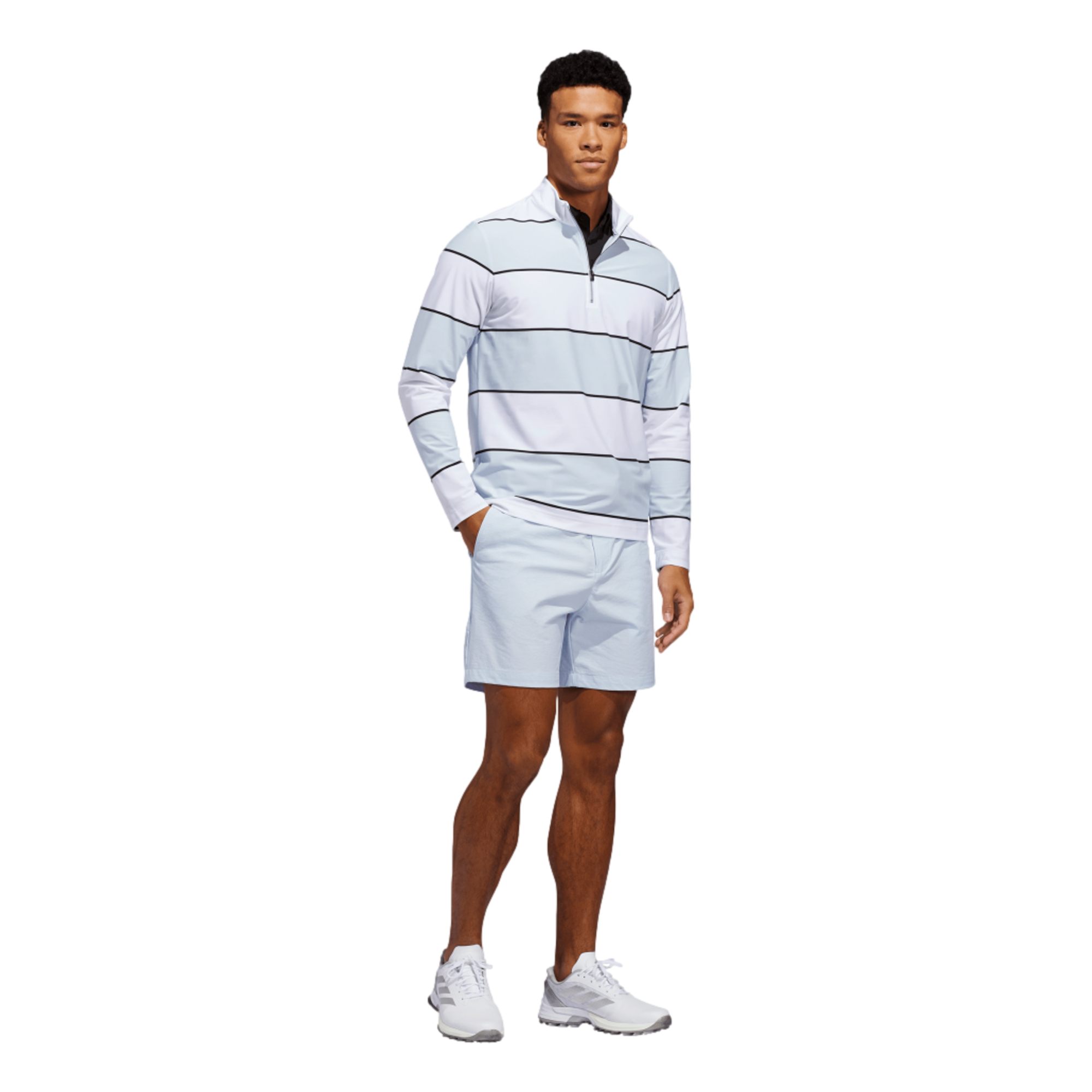 Ultimate 365Striped Long Sleeve Men's Golf Rugby Polo Shirt