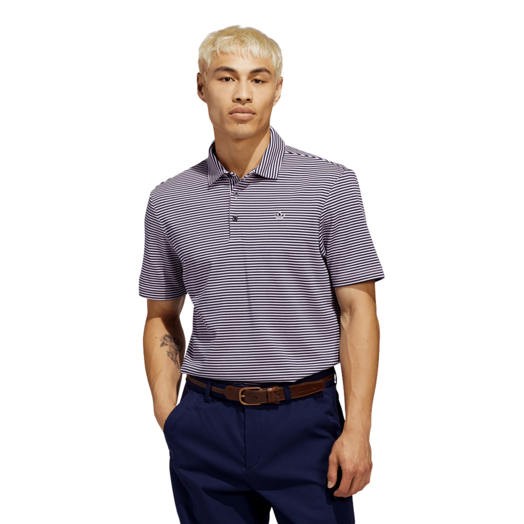 Stripe Pique Men's Short Sleeve Golf Polo Shirt