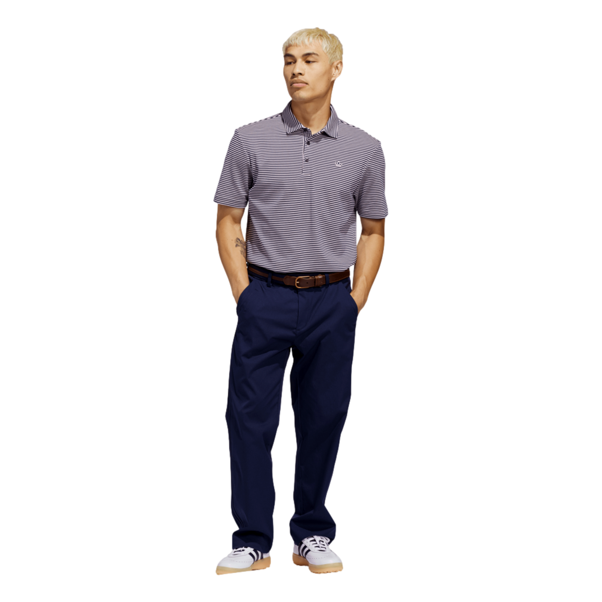 Stripe Pique Men's Short Sleeve Golf Polo Shirt