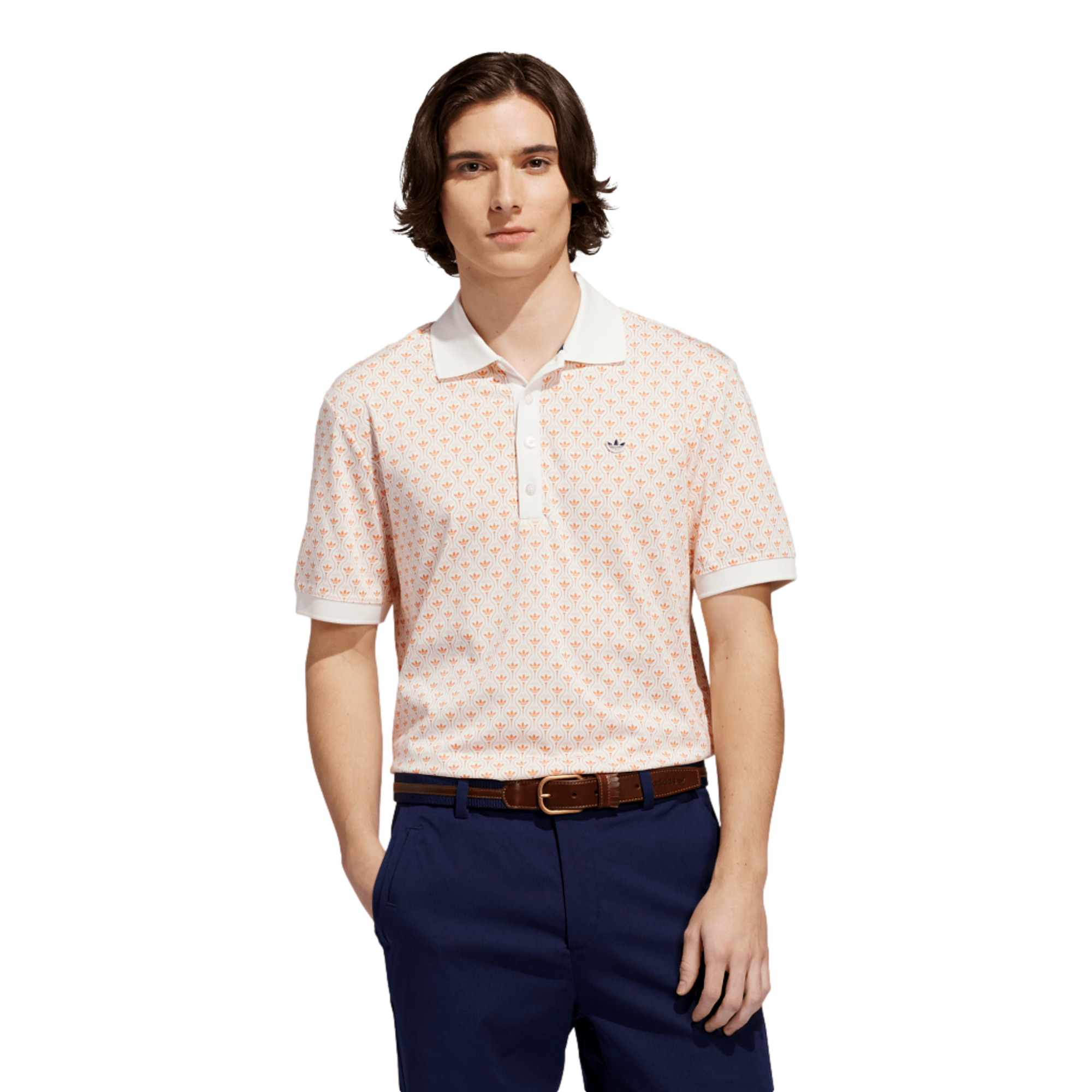 Originals All Over Trefoil Men's Short Sleeve Golf Polo Shirt