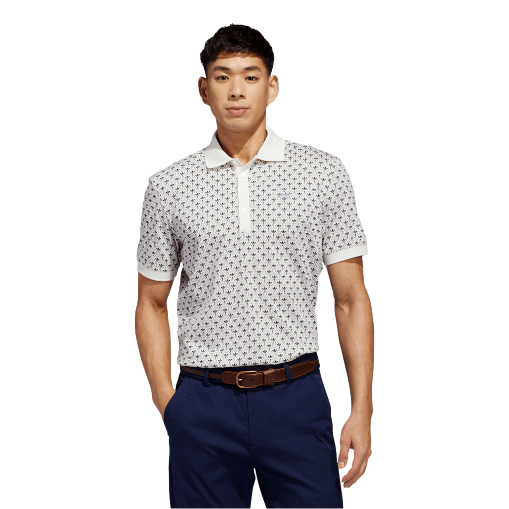 Originals All Over Trefoil Men's Short Sleeve Golf Polo Shirt
