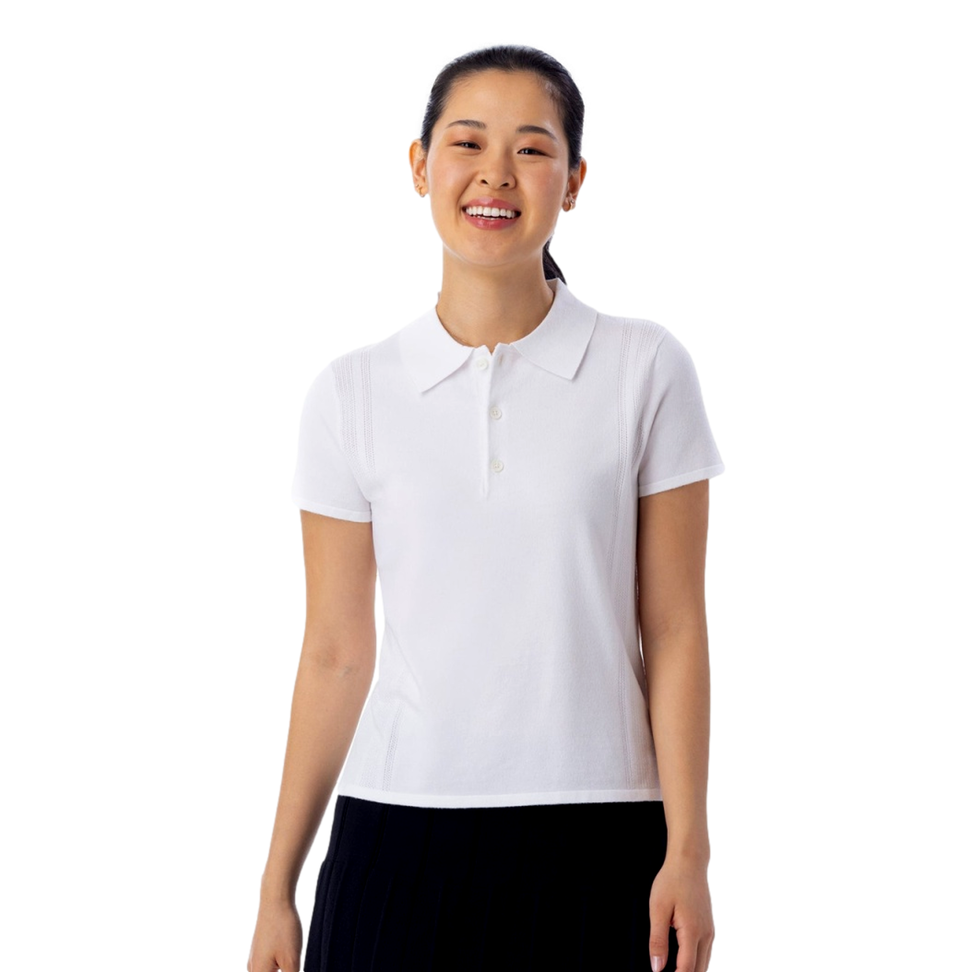 Pointelle Women's Short Sleeve Golf Sweater