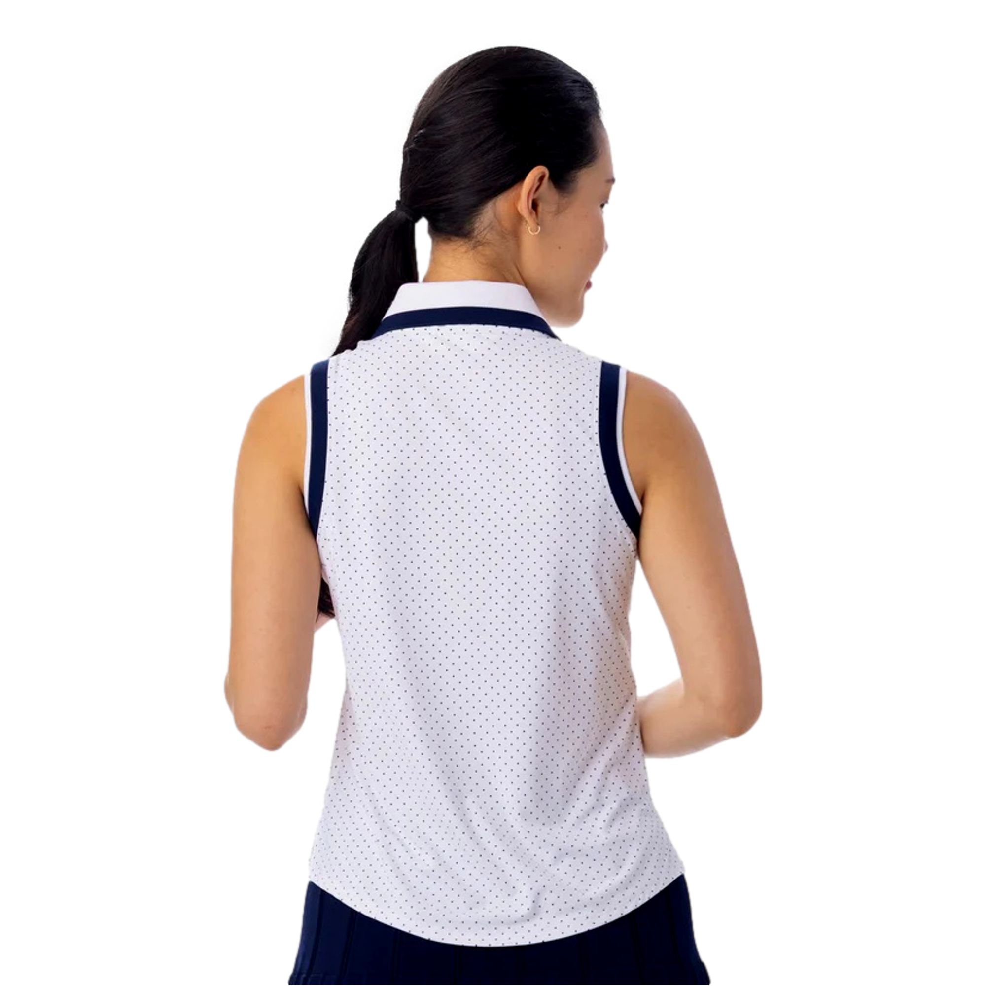 Penny Polka Dot Women's Sleeveless Golf Polo Shirt