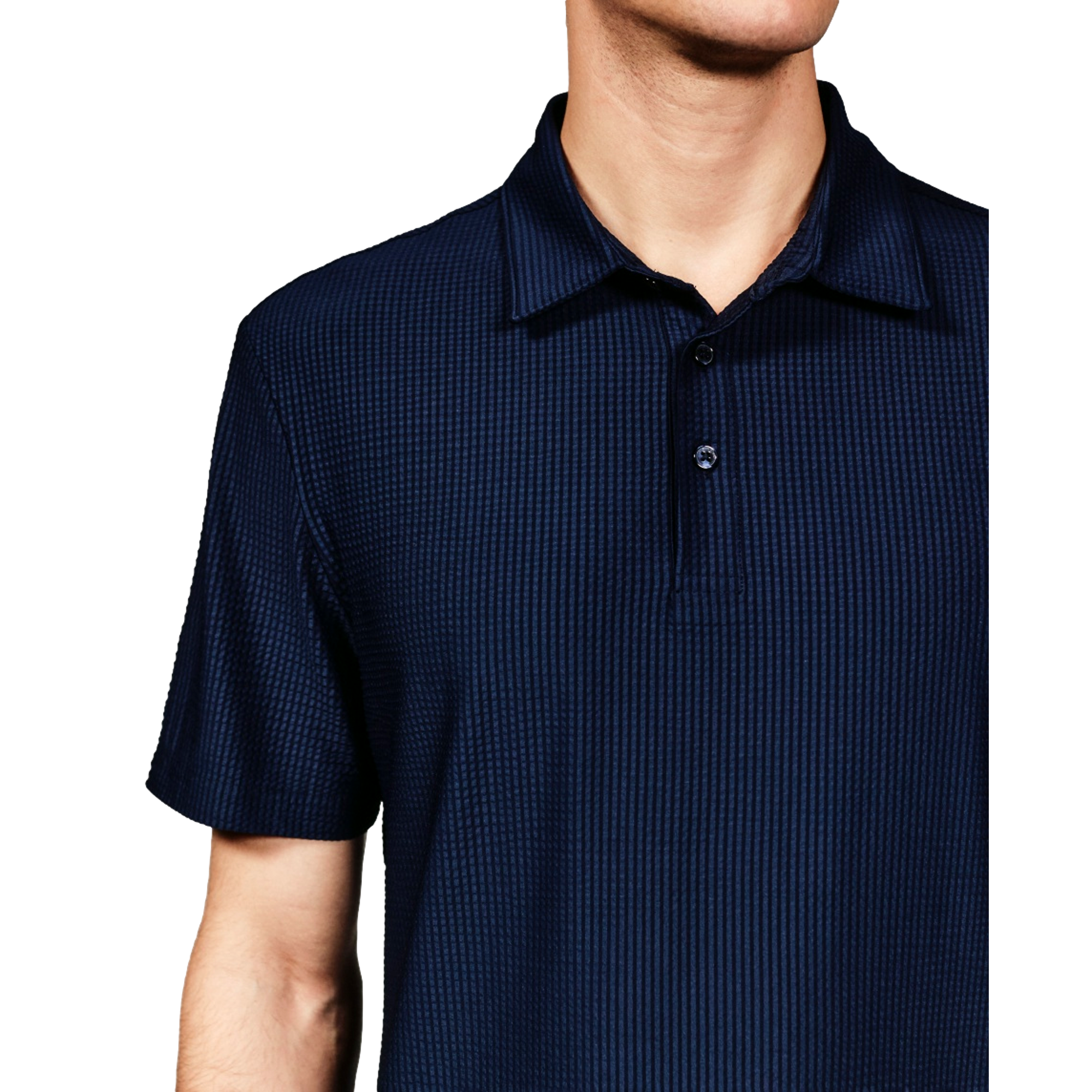 Classic Seersucker Marlowe Men's Short Sleeve Golf Polo Shirt