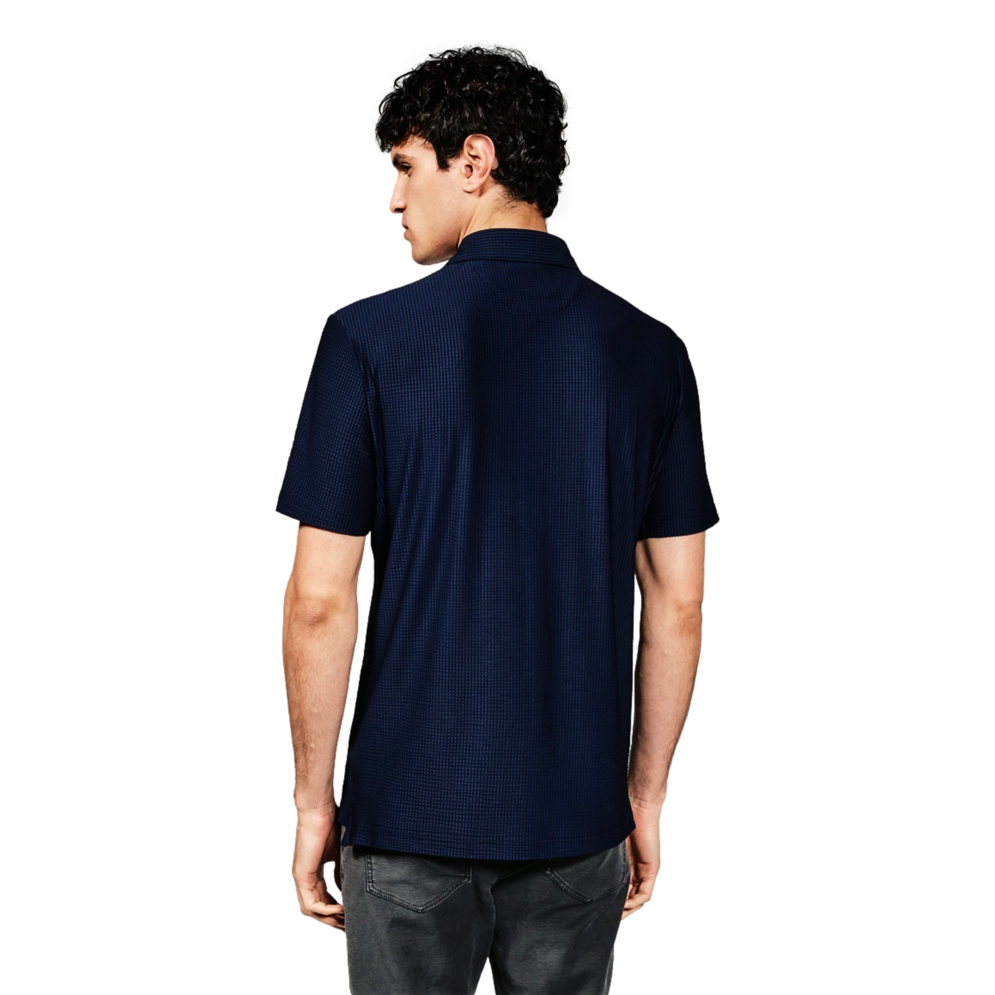 Classic Seersucker Marlowe Men's Short Sleeve Golf Polo Shirt