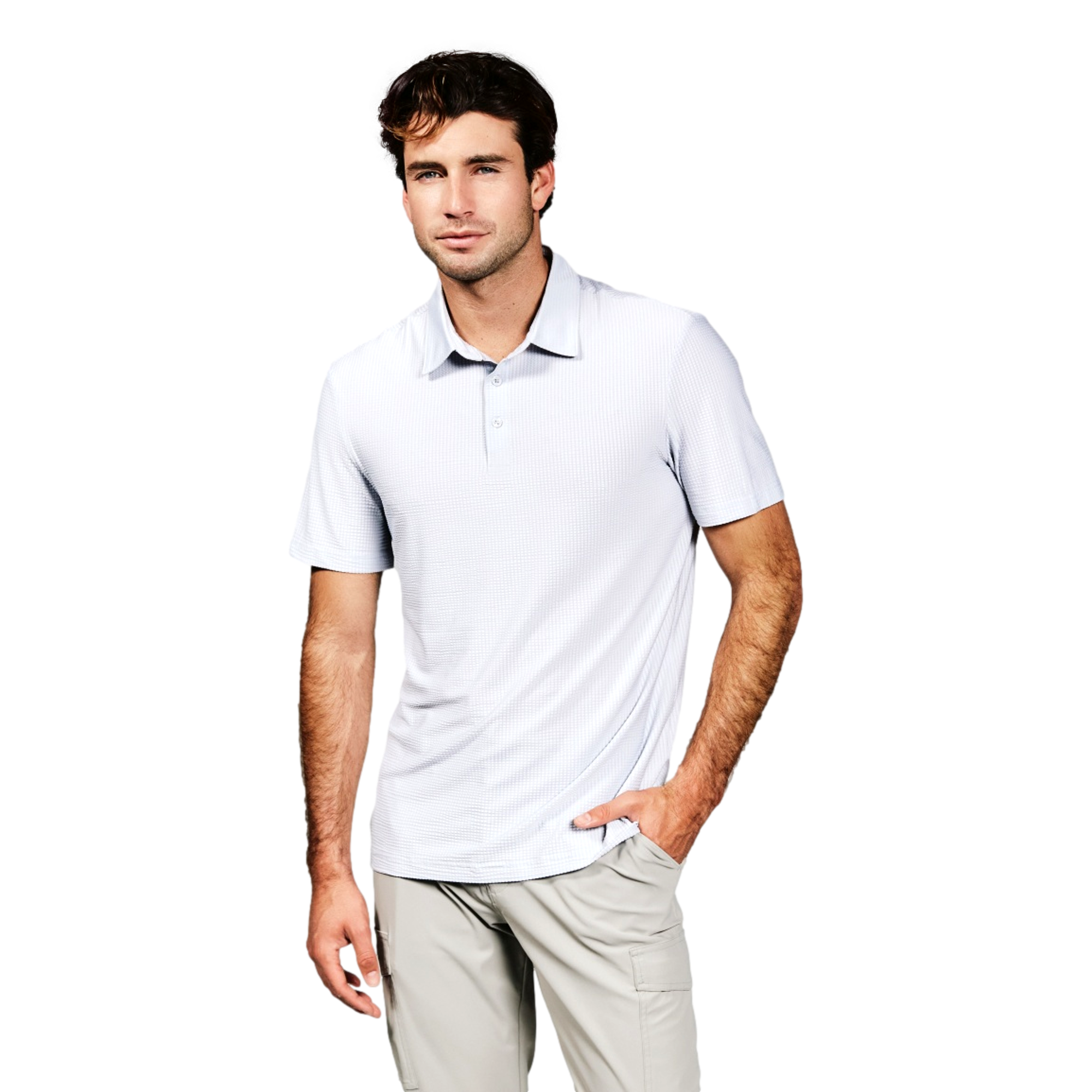 Classic Seersucker Marlowe Men's Golf Polo Shirt