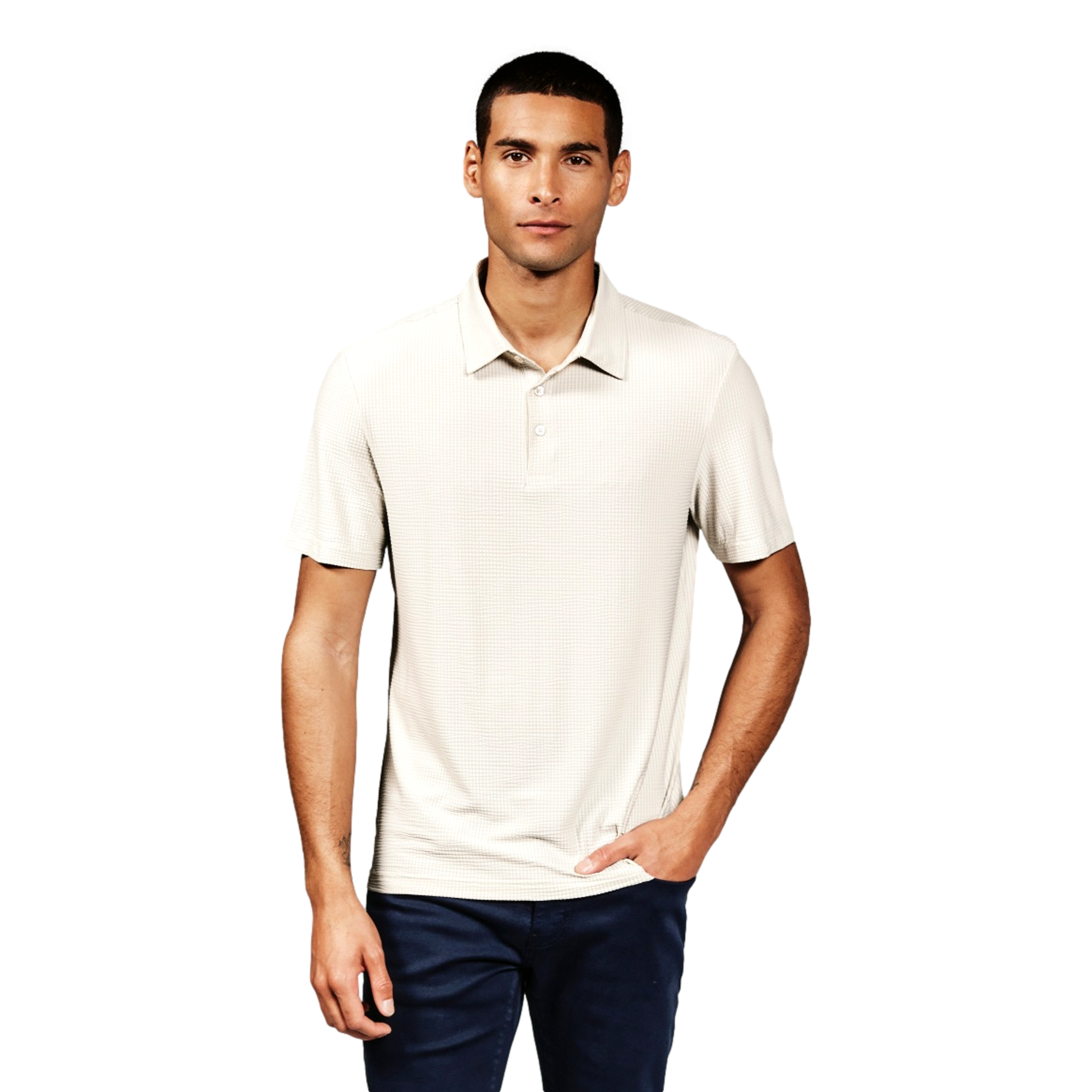 Classic Seersucker Marlowe Men's Golf Polo Shirt