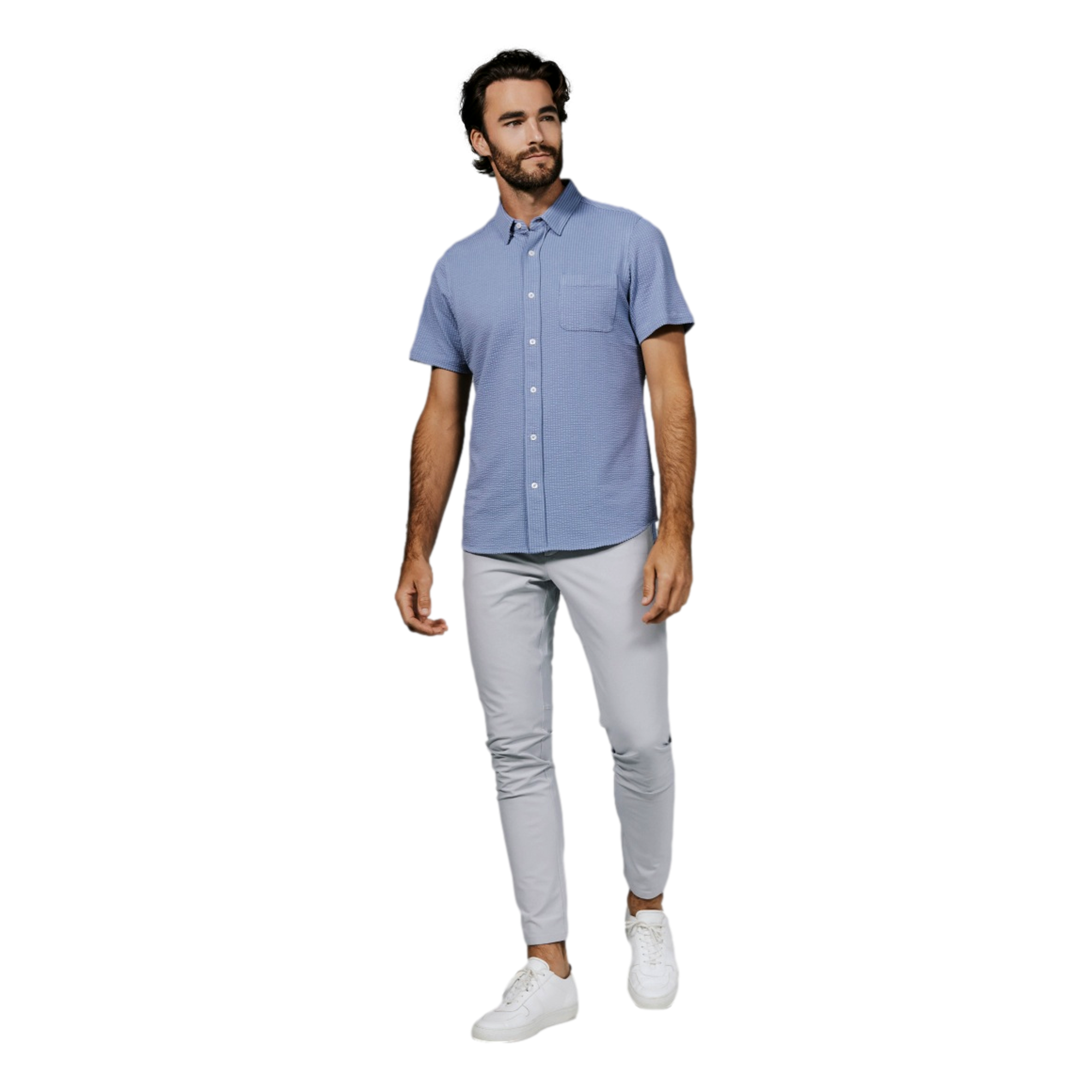 Seersucker Men's Bennet Short Sleeve Golf Polo Shirt
