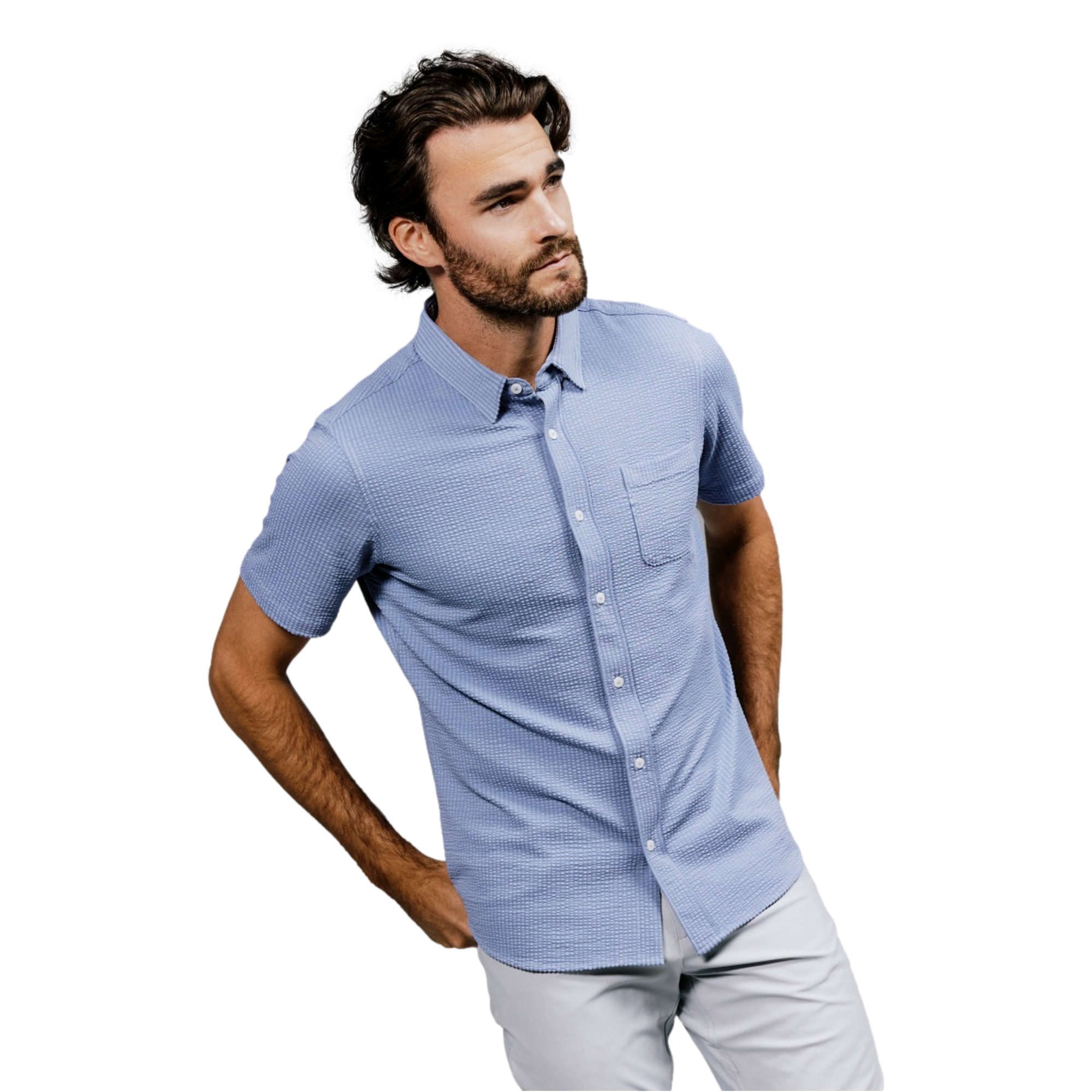 Seersucker Men's Bennet Short Sleeve Golf Polo Shirt