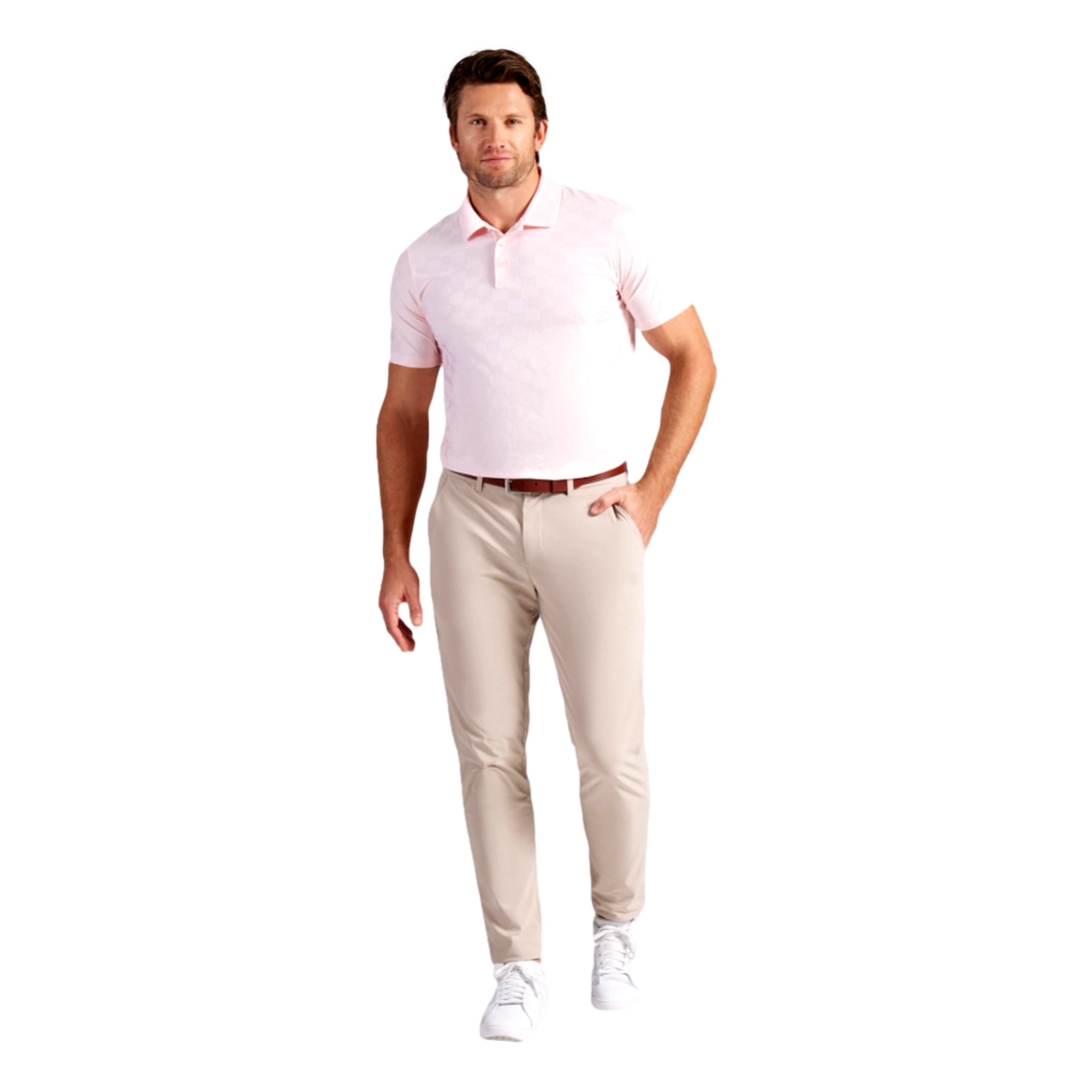 MATTR Check Jacquard Men's Golf Polo Shirt