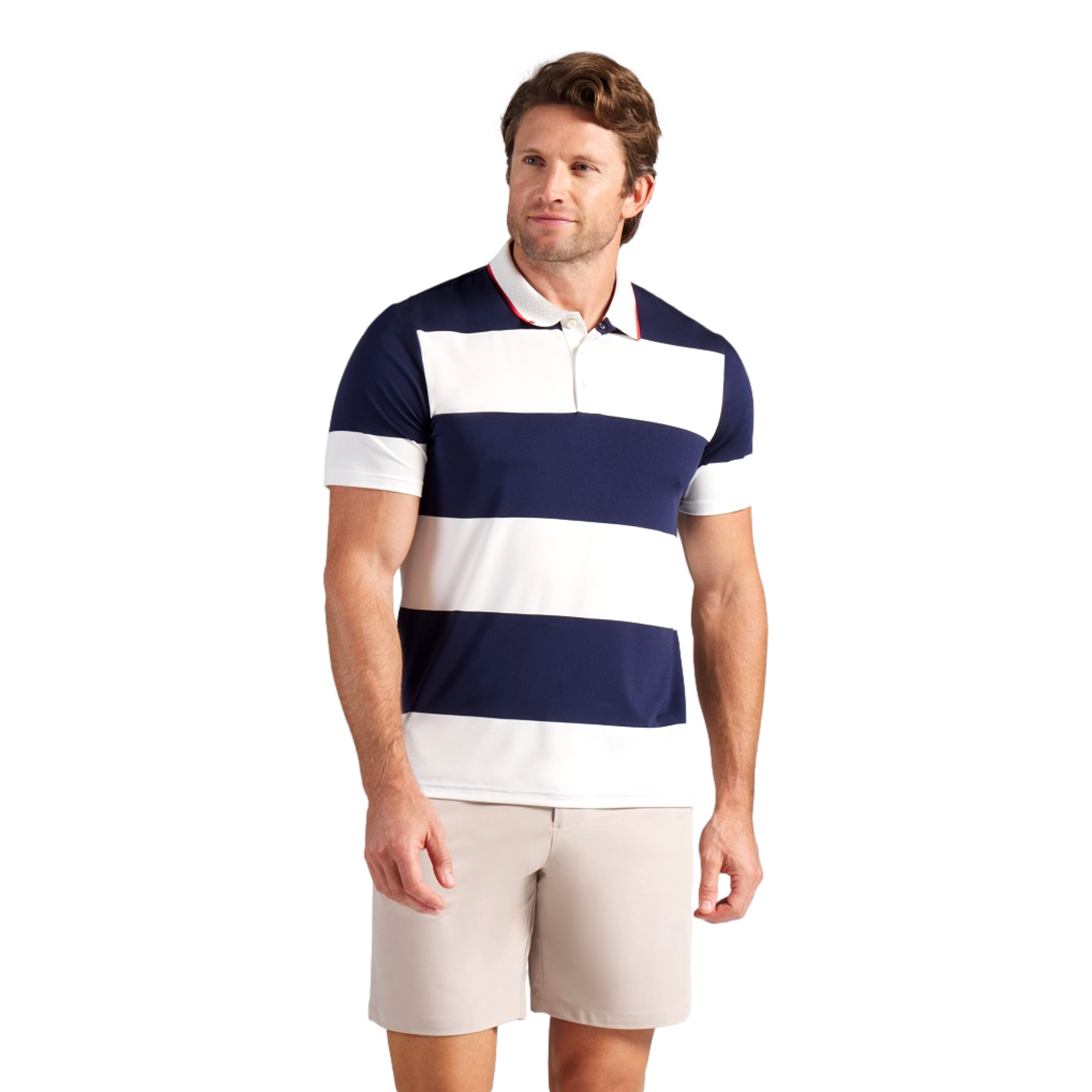 CLOUDSPUN Rugby Striped Men's Golf Polo Shirt