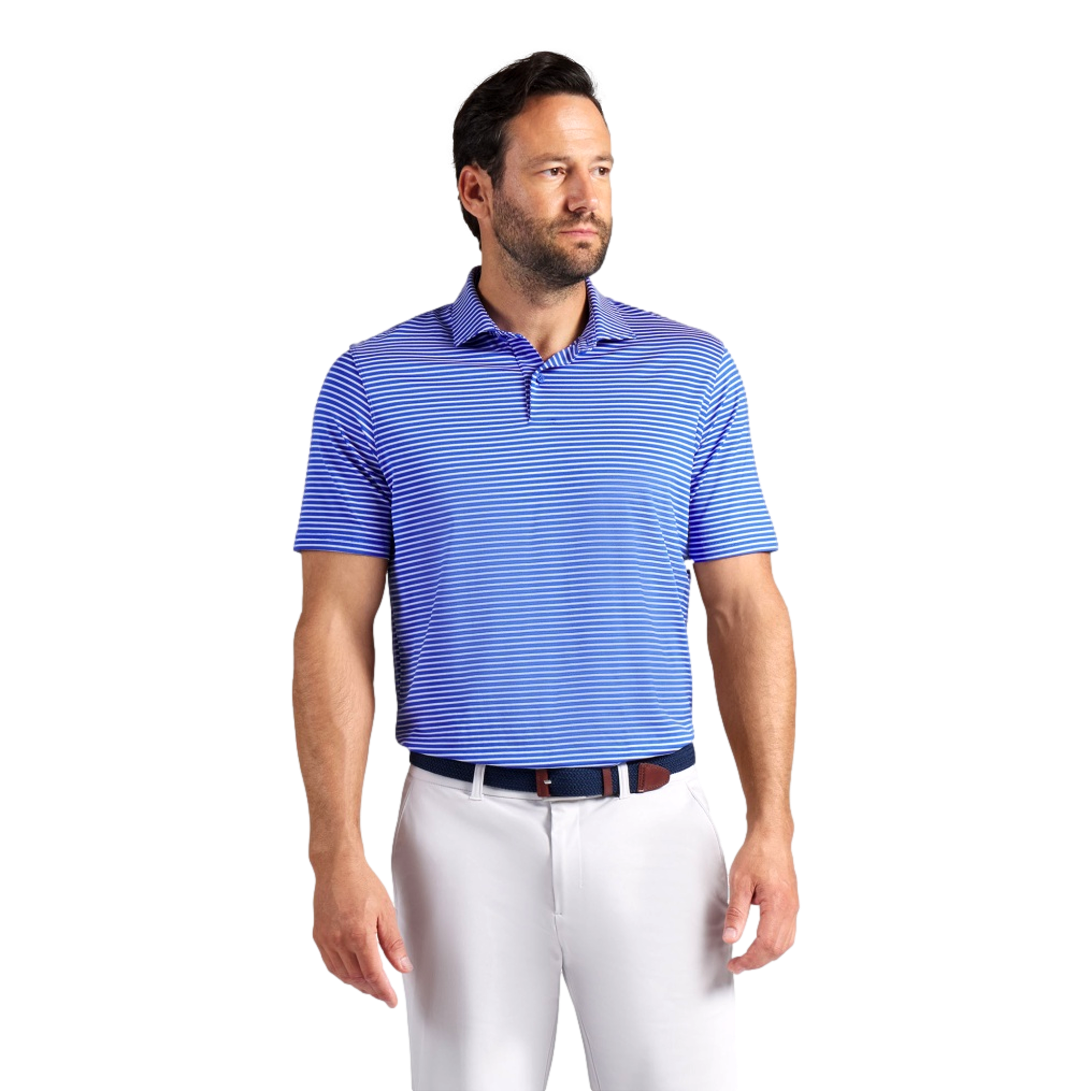 MATTR Brr Striped Men's Golf Polo Shirt
