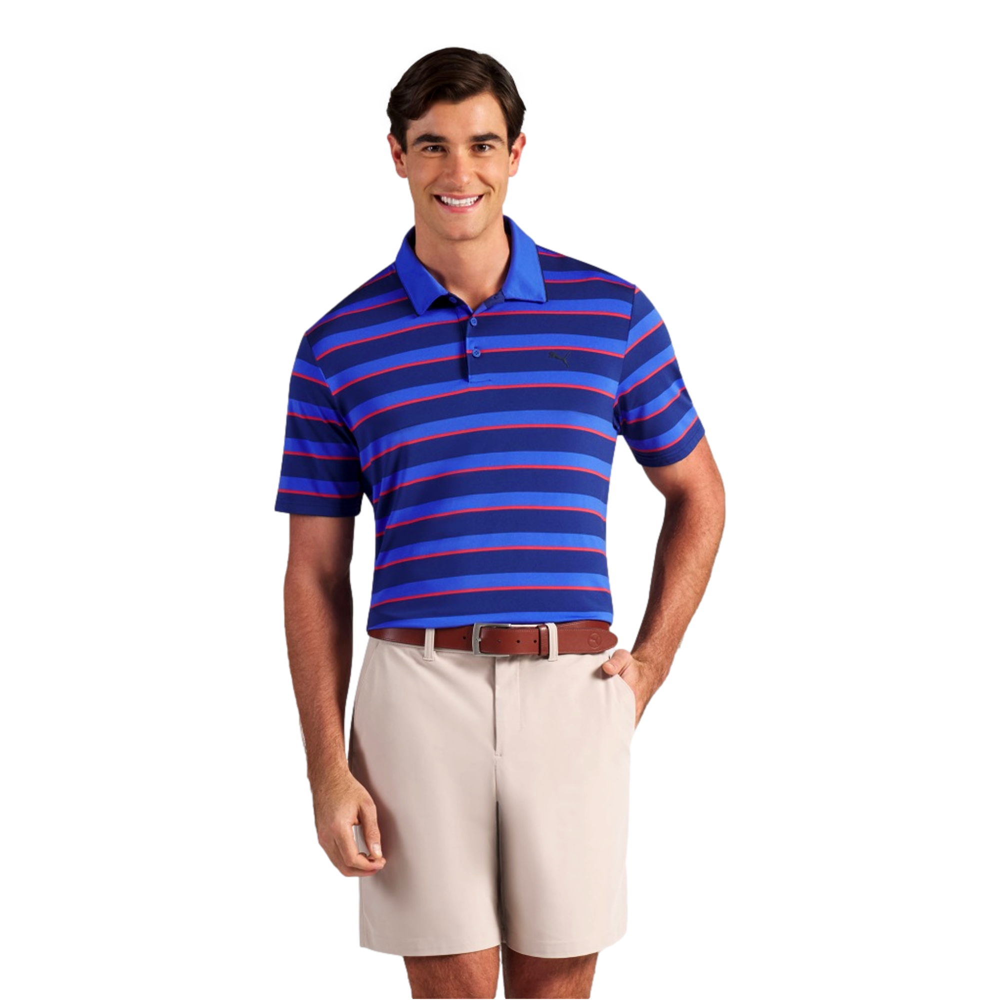 CLOUDSPUN Striped Men's Golf Polo Shirt