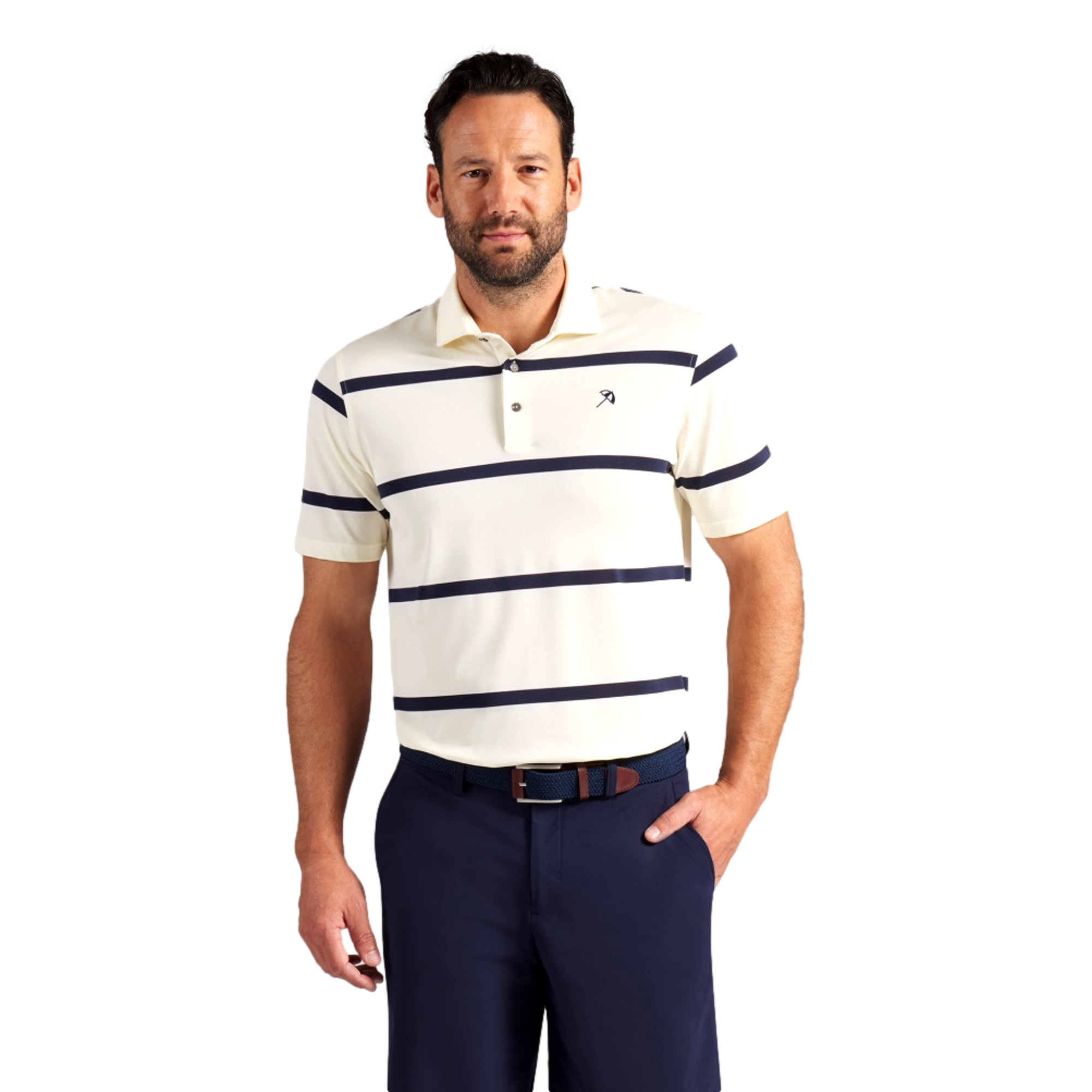 PUMA x AP Pique Striped Men's Golf Polo Shirt