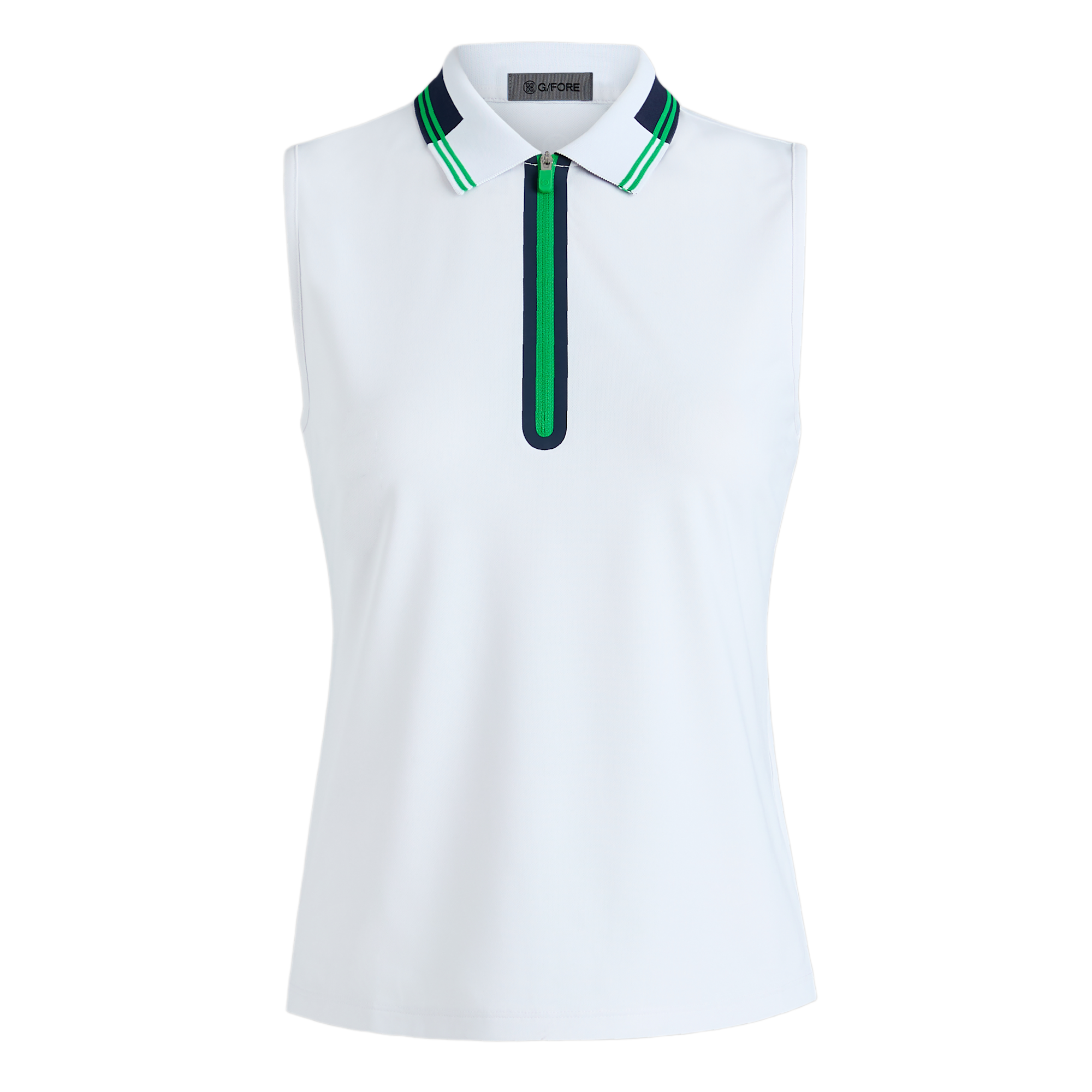 Contrast Tech Pique Women's Sleeveless Golf Polo Shirt