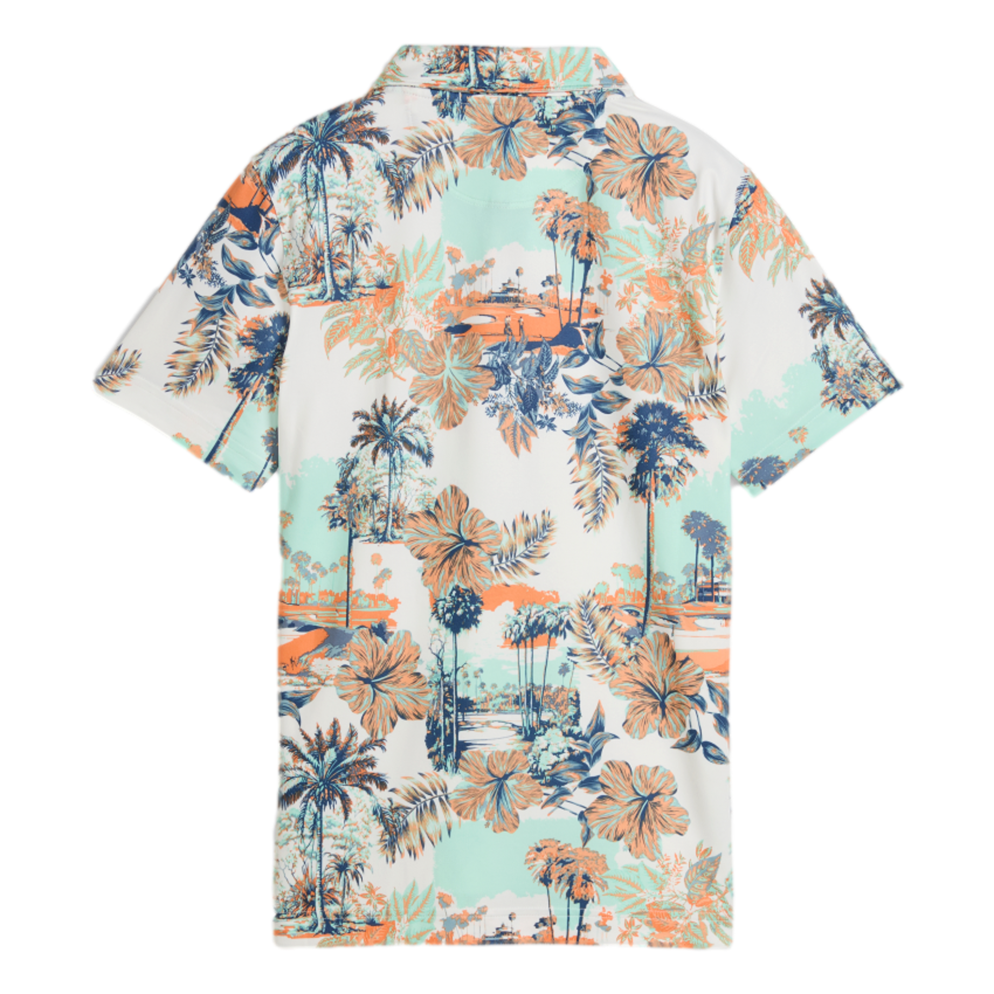CLOUDSPUN Palm Print Boys Short Sleeve Golf Polo Shirt