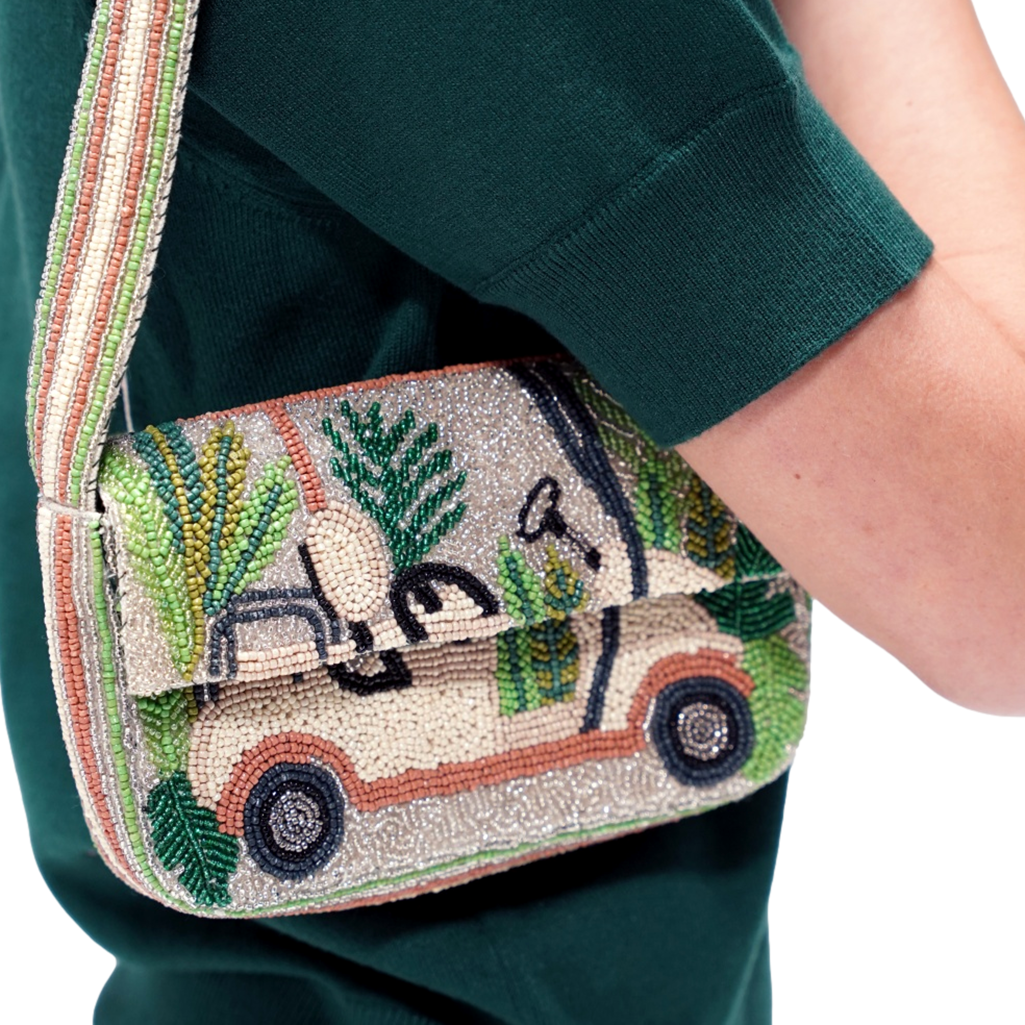 Tropi Golf Cart Beaded Shoulder Bag