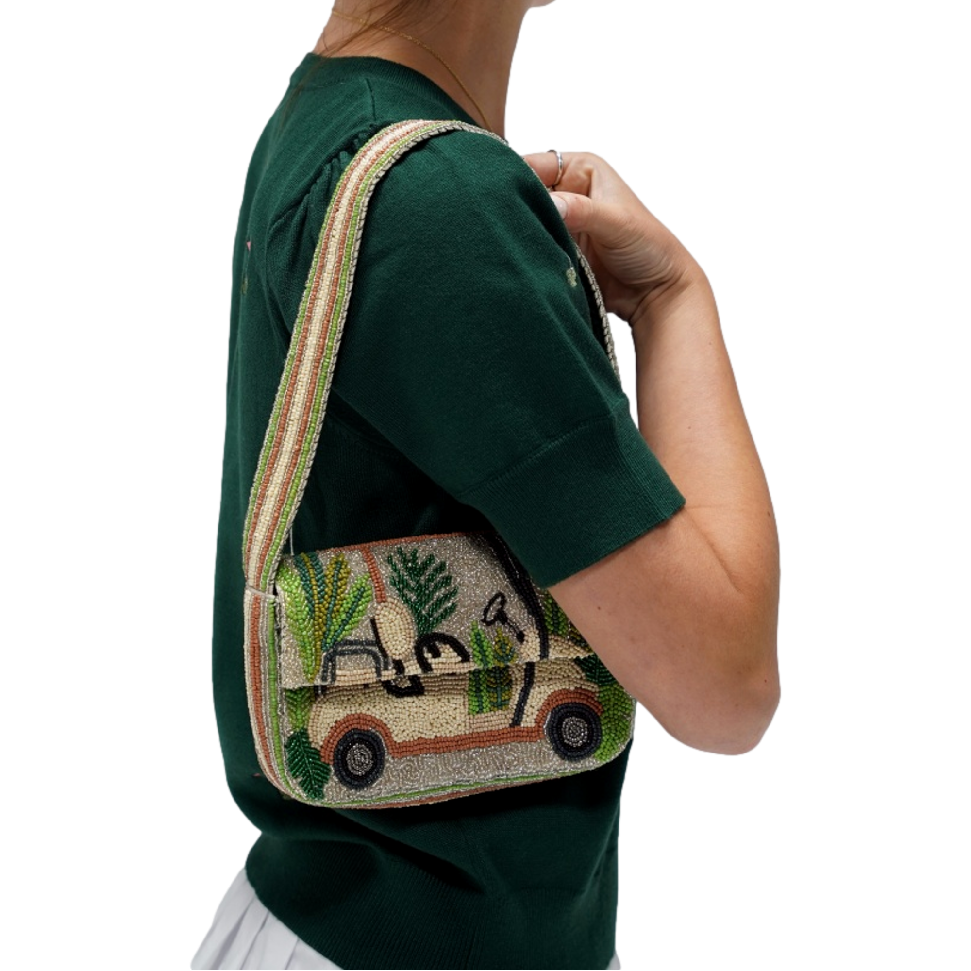 Tropi Golf Cart Beaded Shoulder Bag