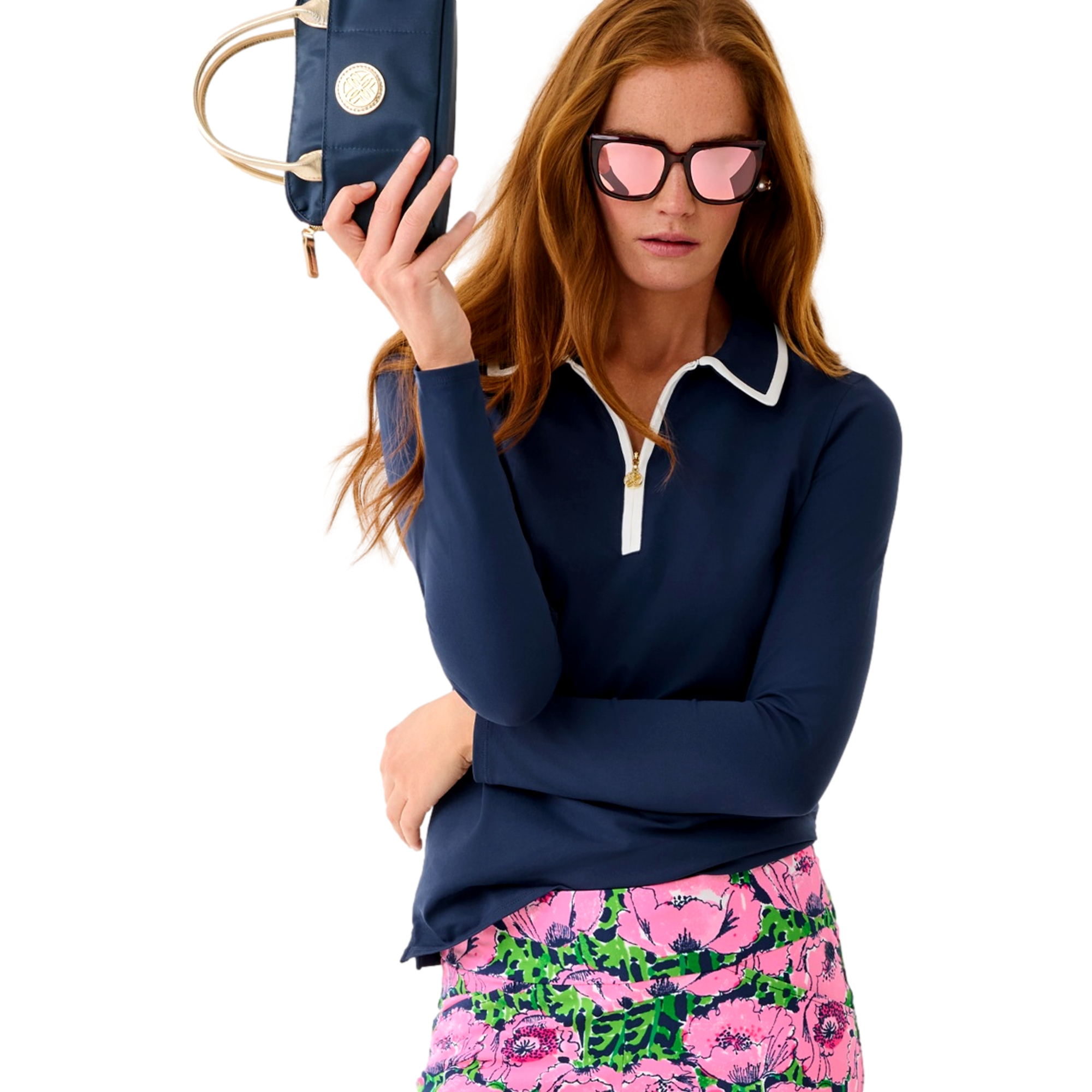 Frida Half Zip Women's Long Sleeve Golf Polo Shirt