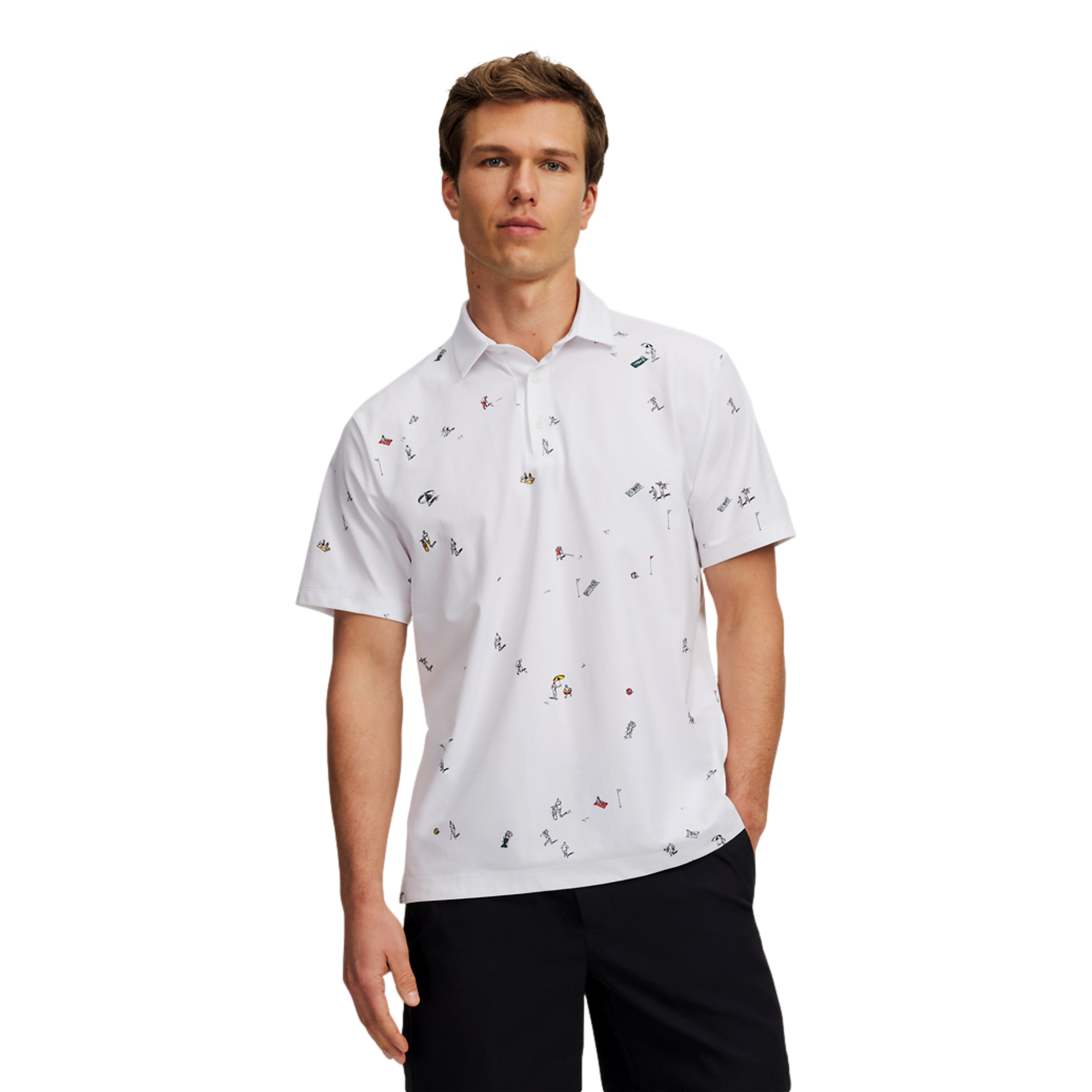 UA Drive Men's Printed Short Sleeve Golf Polo Shirt