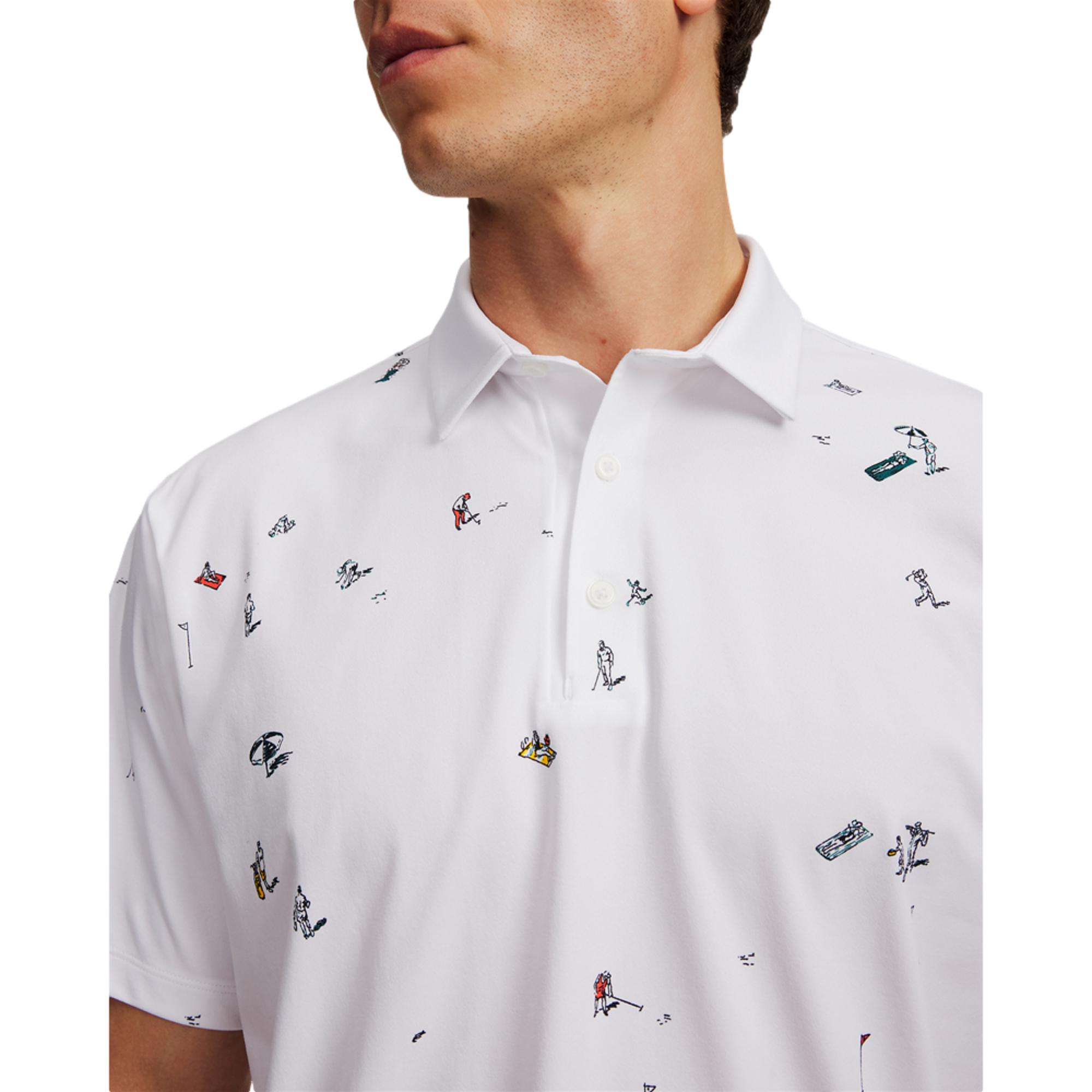 UA Drive Men's Printed Short Sleeve Golf Polo Shirt