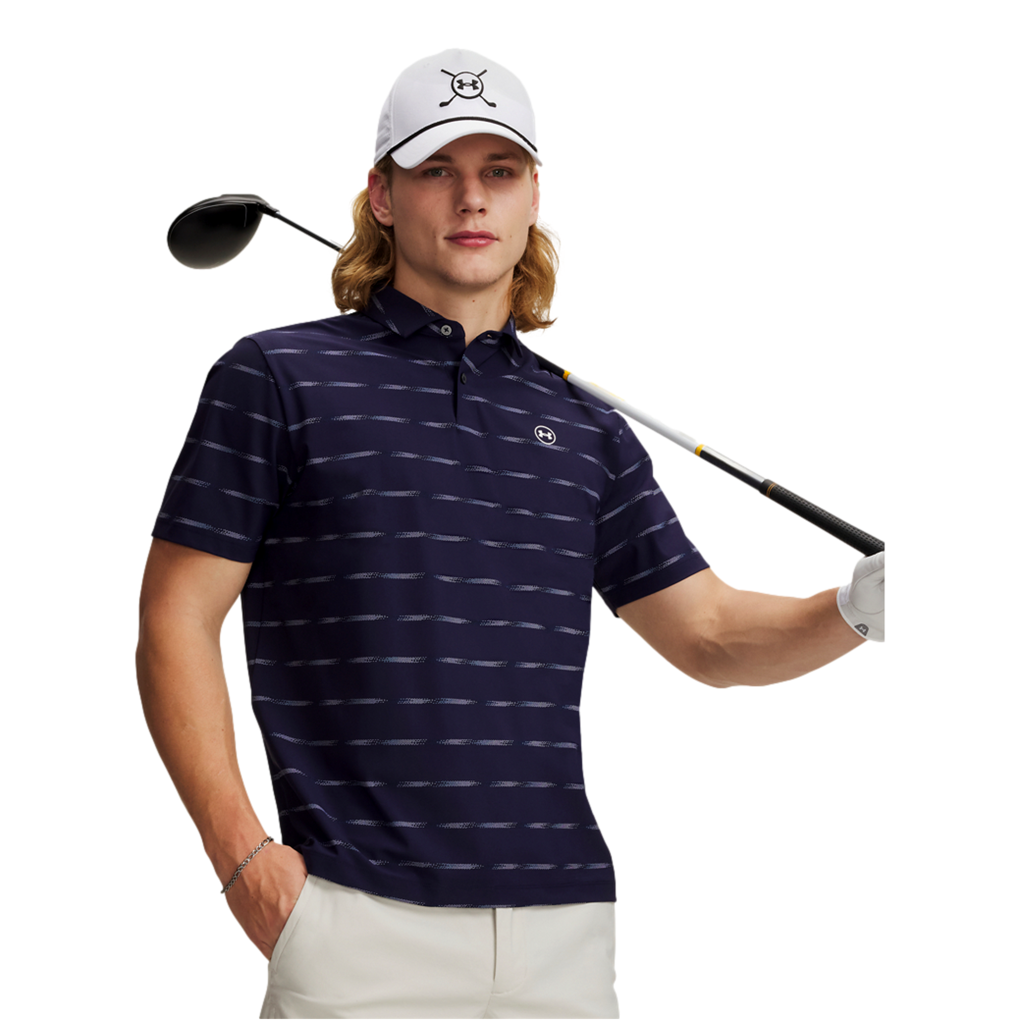 UA Drive Men's Chill Printed Short Sleeve Golf Polo Shirt